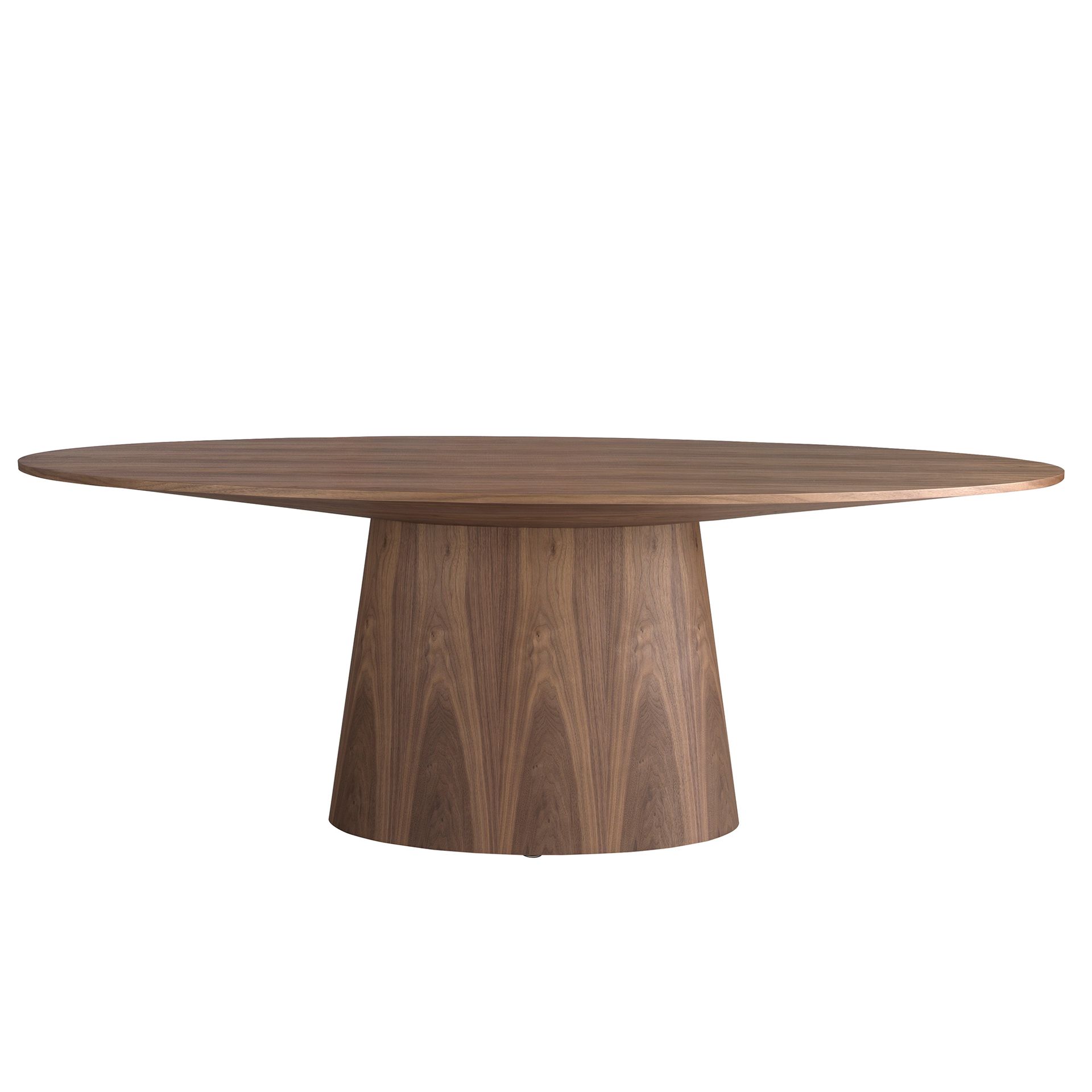Oval walnut dining table