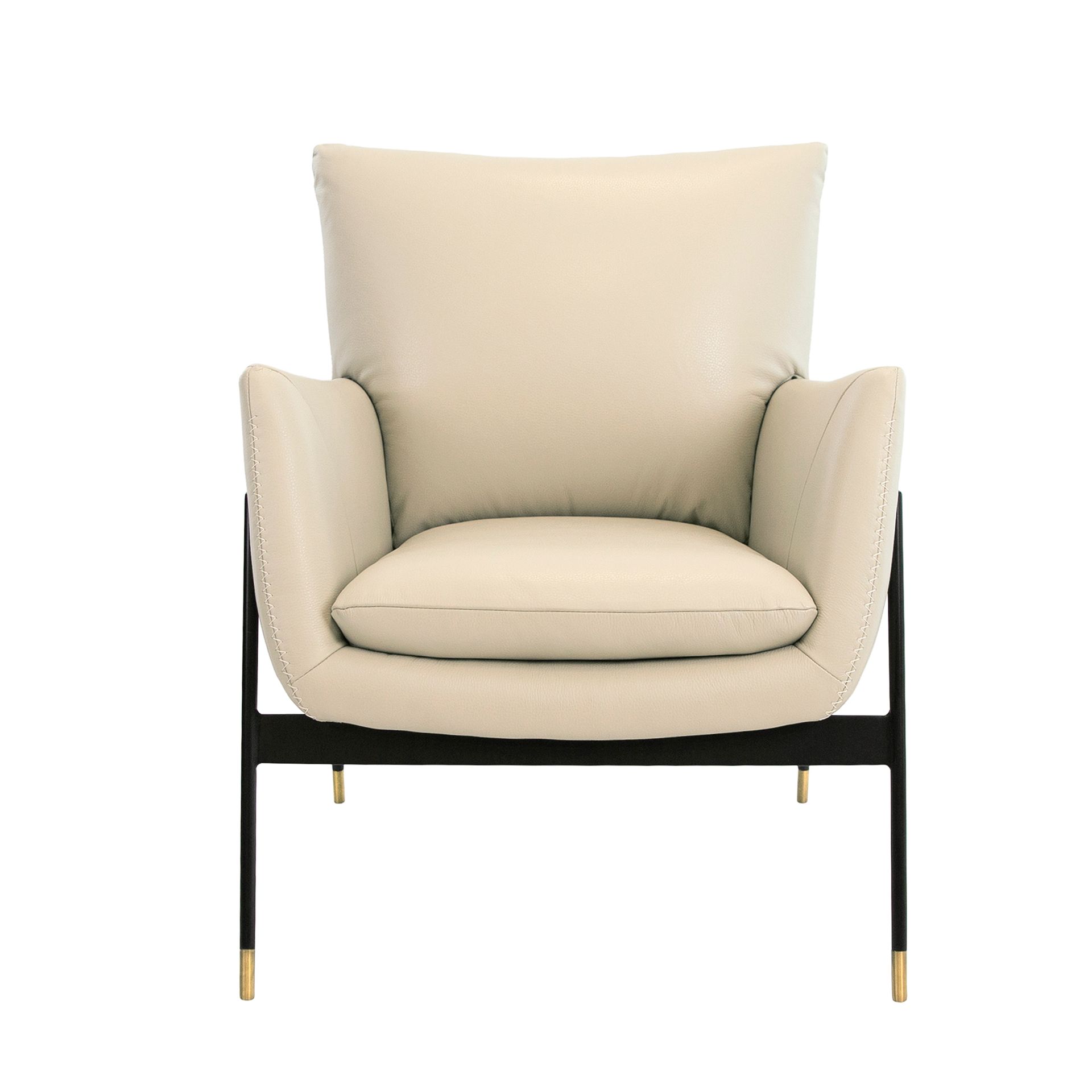 Pearl grey leather armchair
