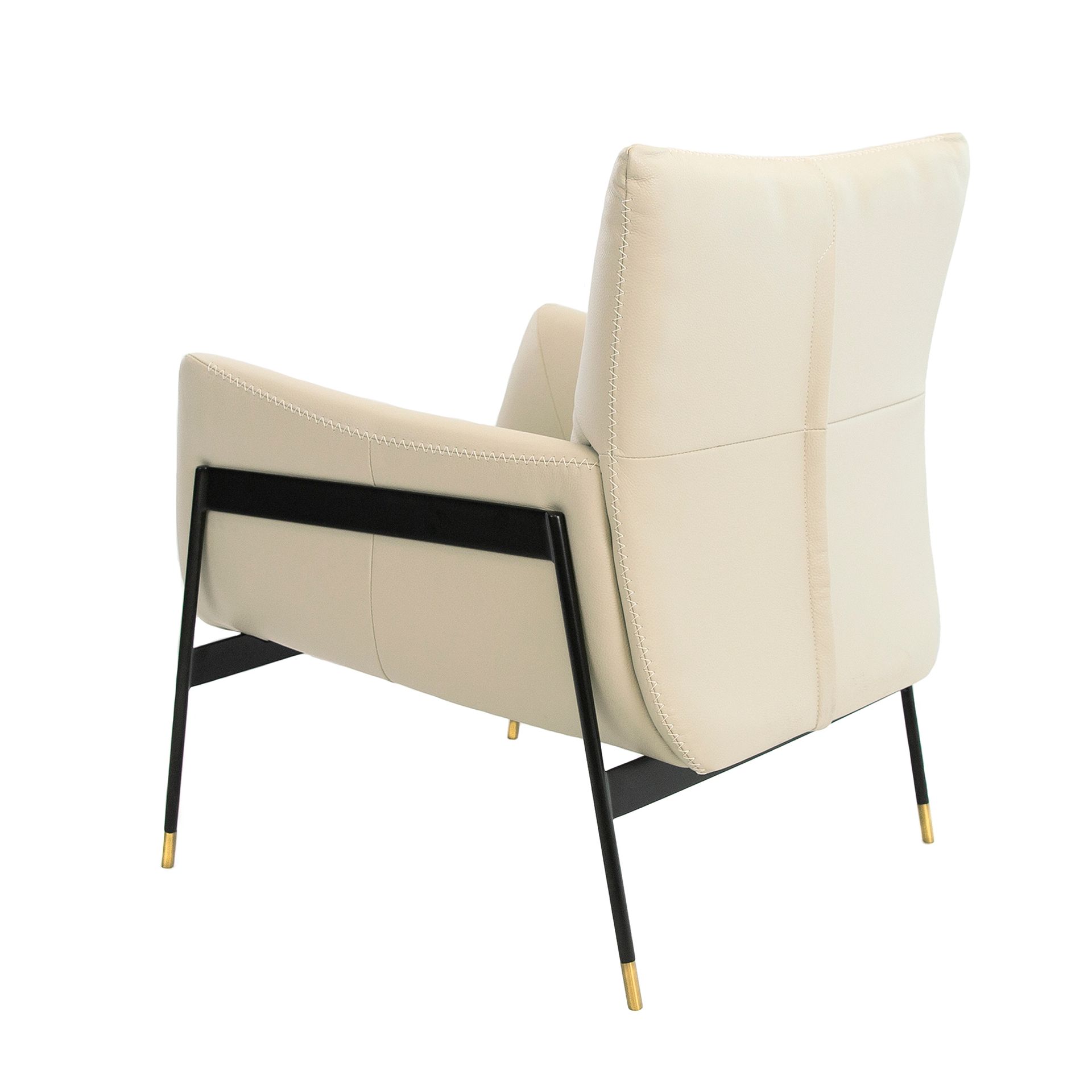 Pearl grey leather armchair