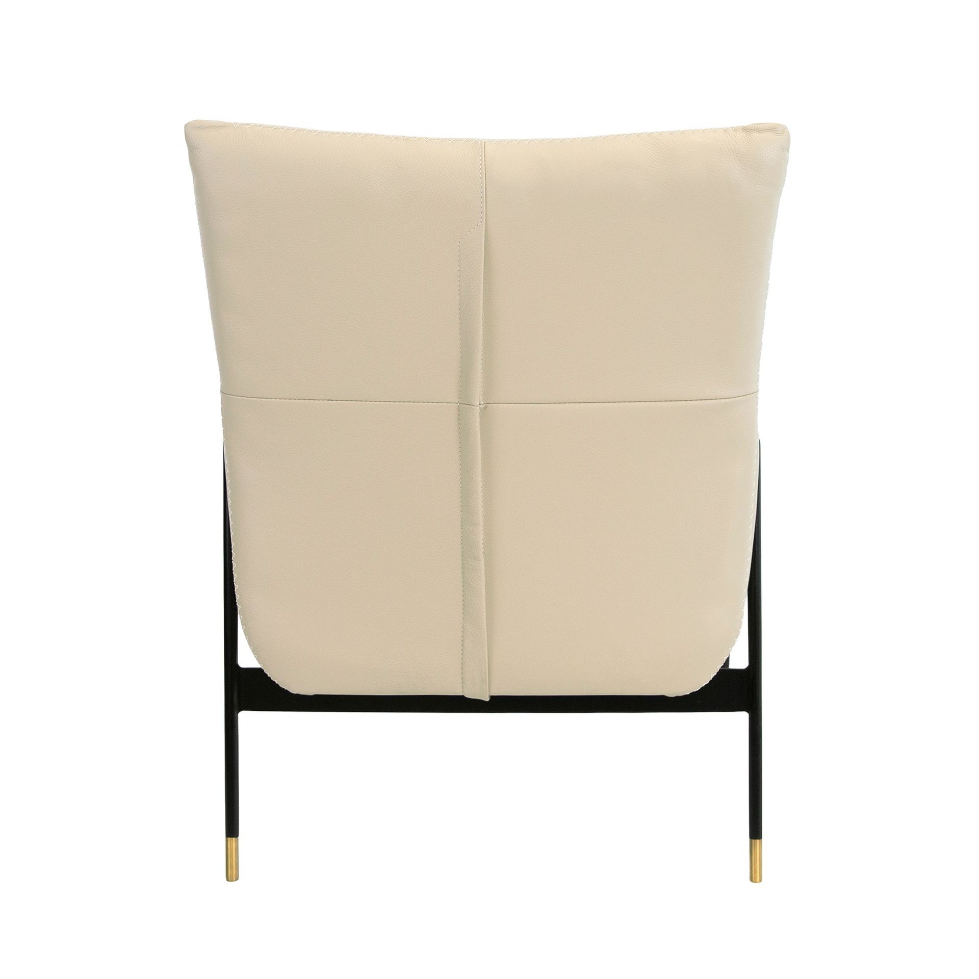 Pearl grey leather armchair