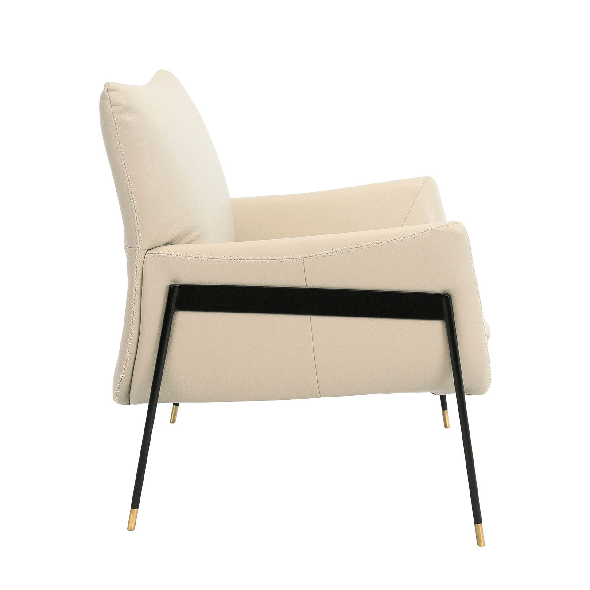 Pearl grey leather armchair