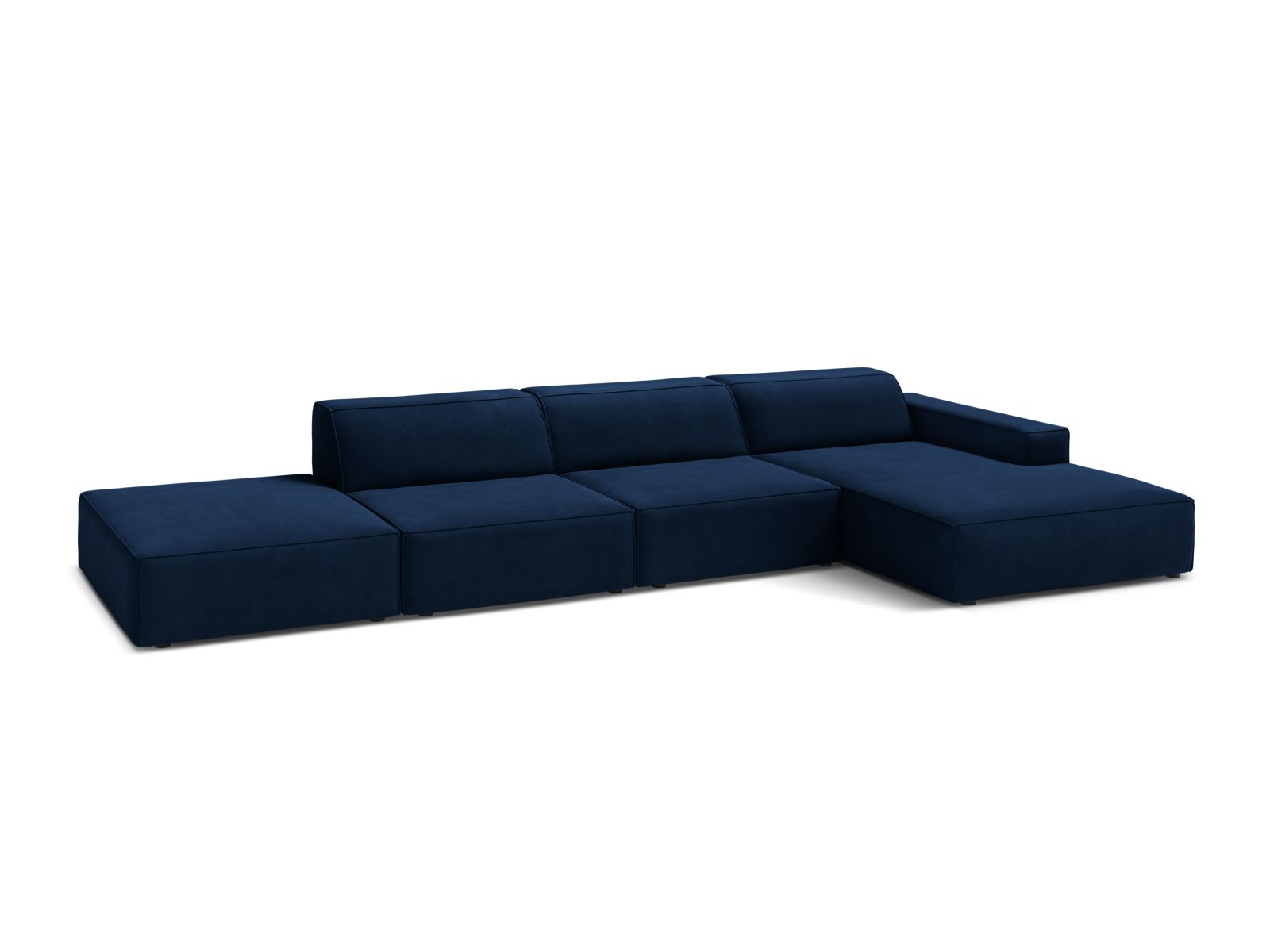 Velvet Modular Right Corner Sofa, "Jodie", 5 Seats, 341x162x77