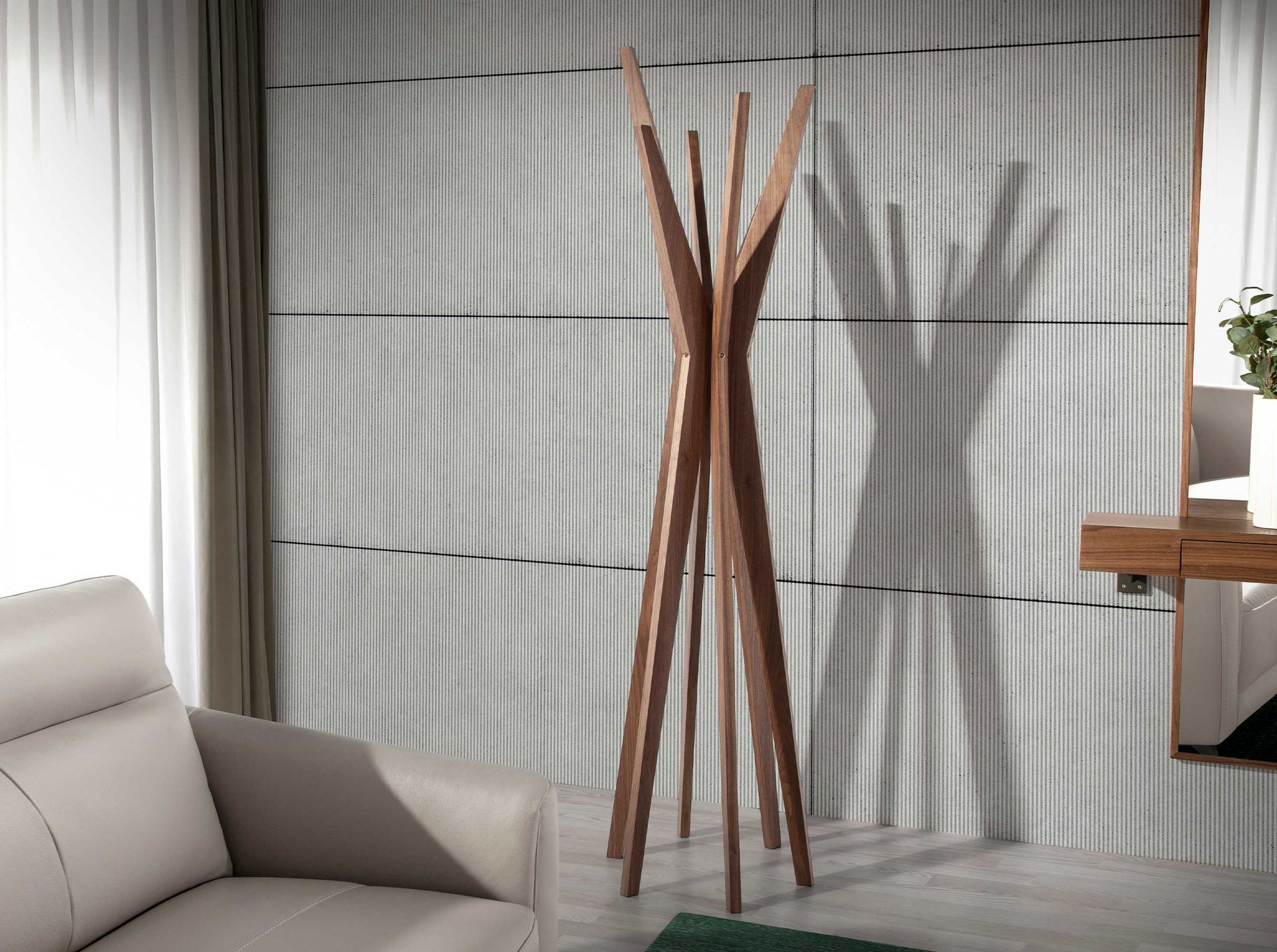 Pine wood coat rack