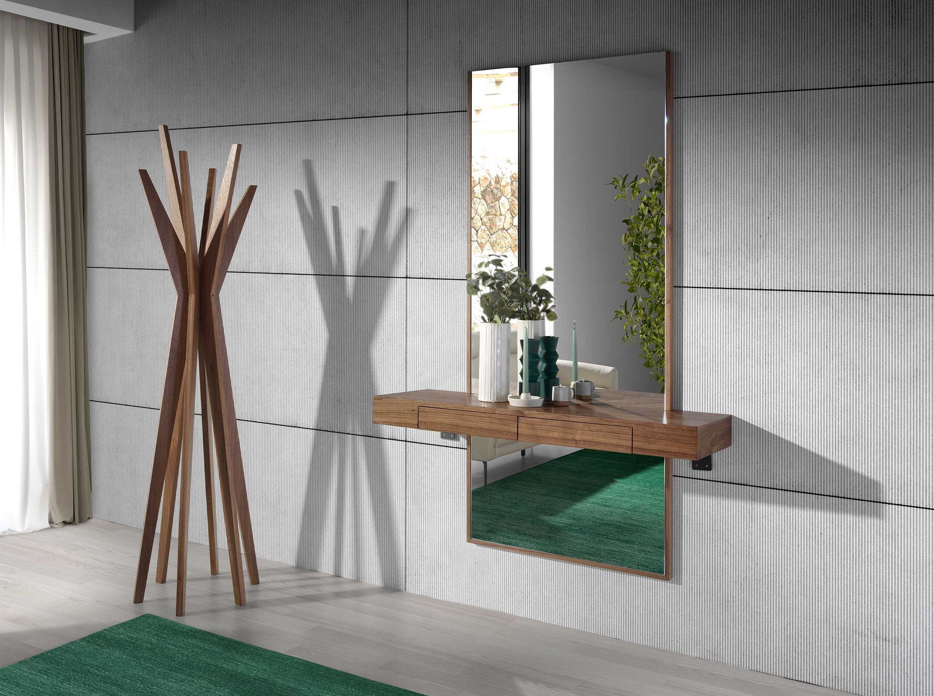 Pine wood coat rack