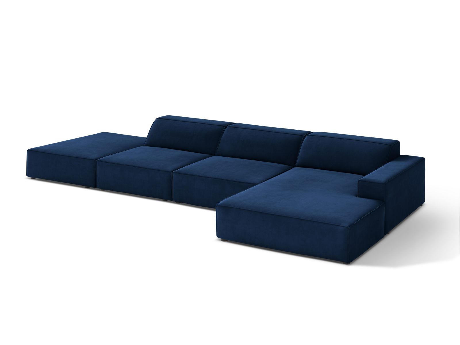 Velvet Modular Right Corner Sofa, "Jodie", 5 Seats, 341x162x77