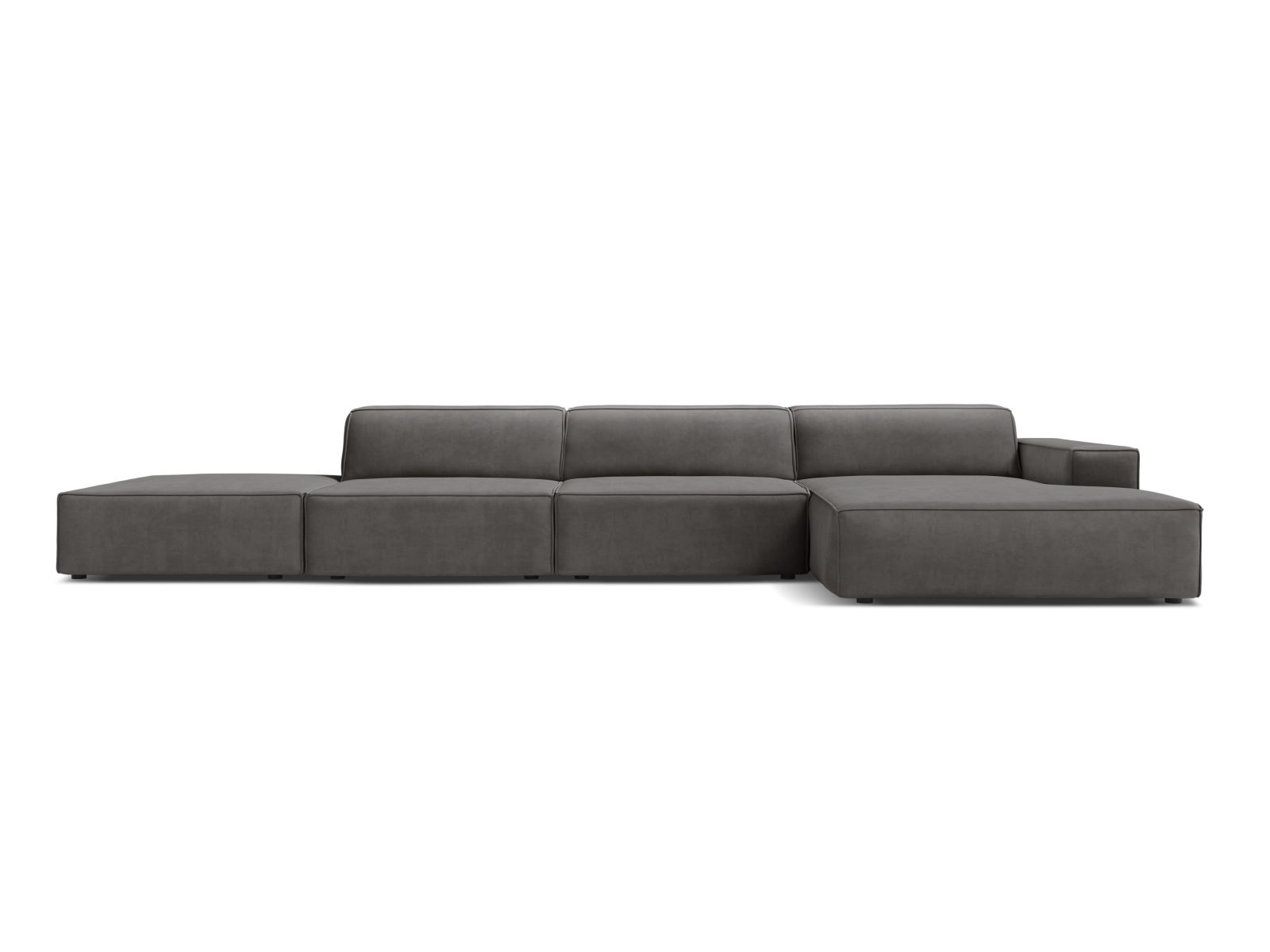 Velvet Modular Right Corner Sofa, "Jodie", 5 Seats, 341x162x77
