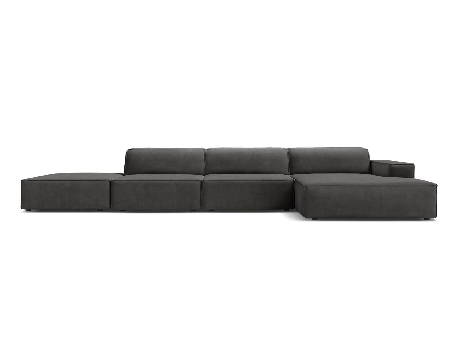 Velvet Modular Right Corner Sofa, "Jodie", 5 Seats, 341x162x77
