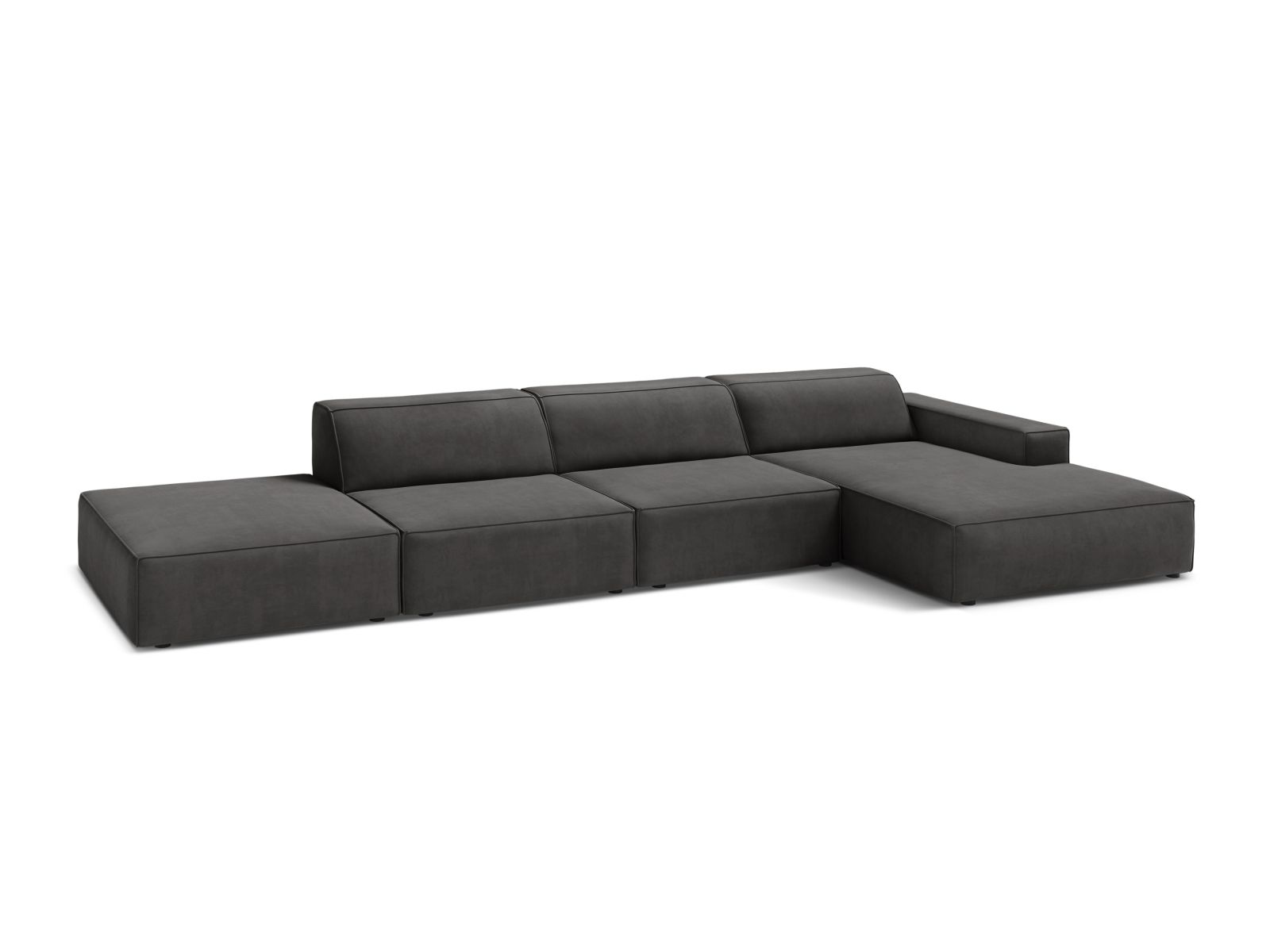 Velvet Modular Right Corner Sofa, "Jodie", 5 Seats, 341x162x77