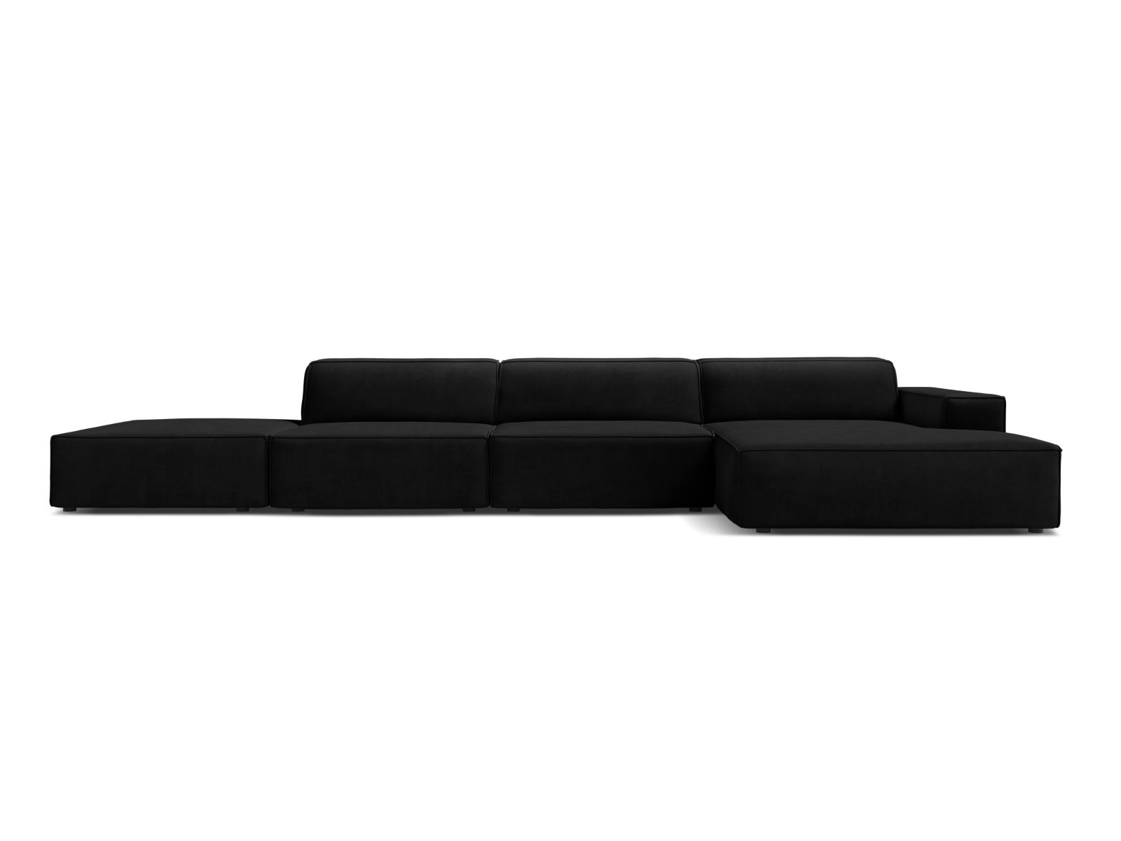 Velvet Modular Right Corner Sofa, "Jodie", 5 Seats, 341x162x77