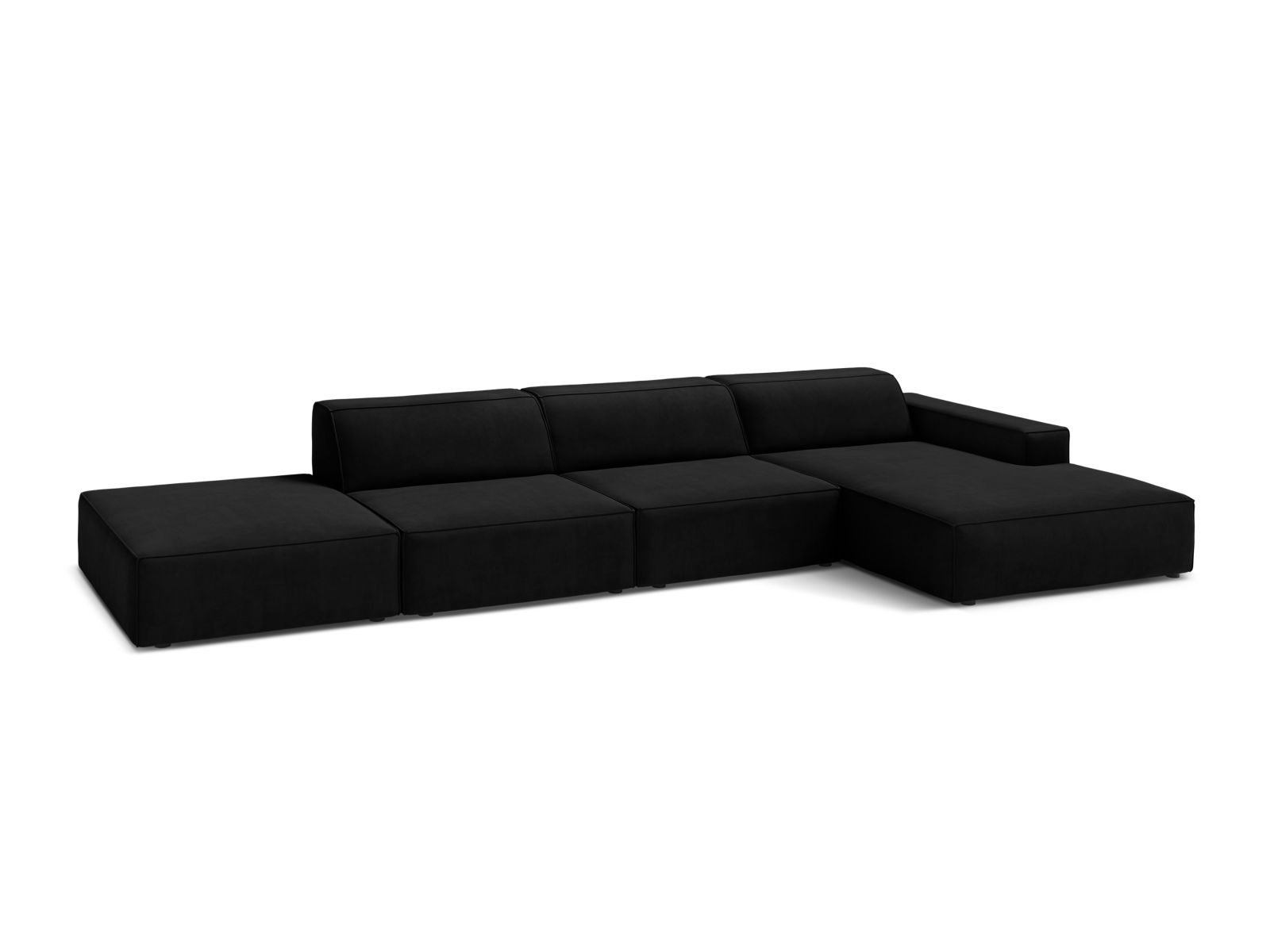 Velvet Modular Right Corner Sofa, "Jodie", 5 Seats, 341x162x77