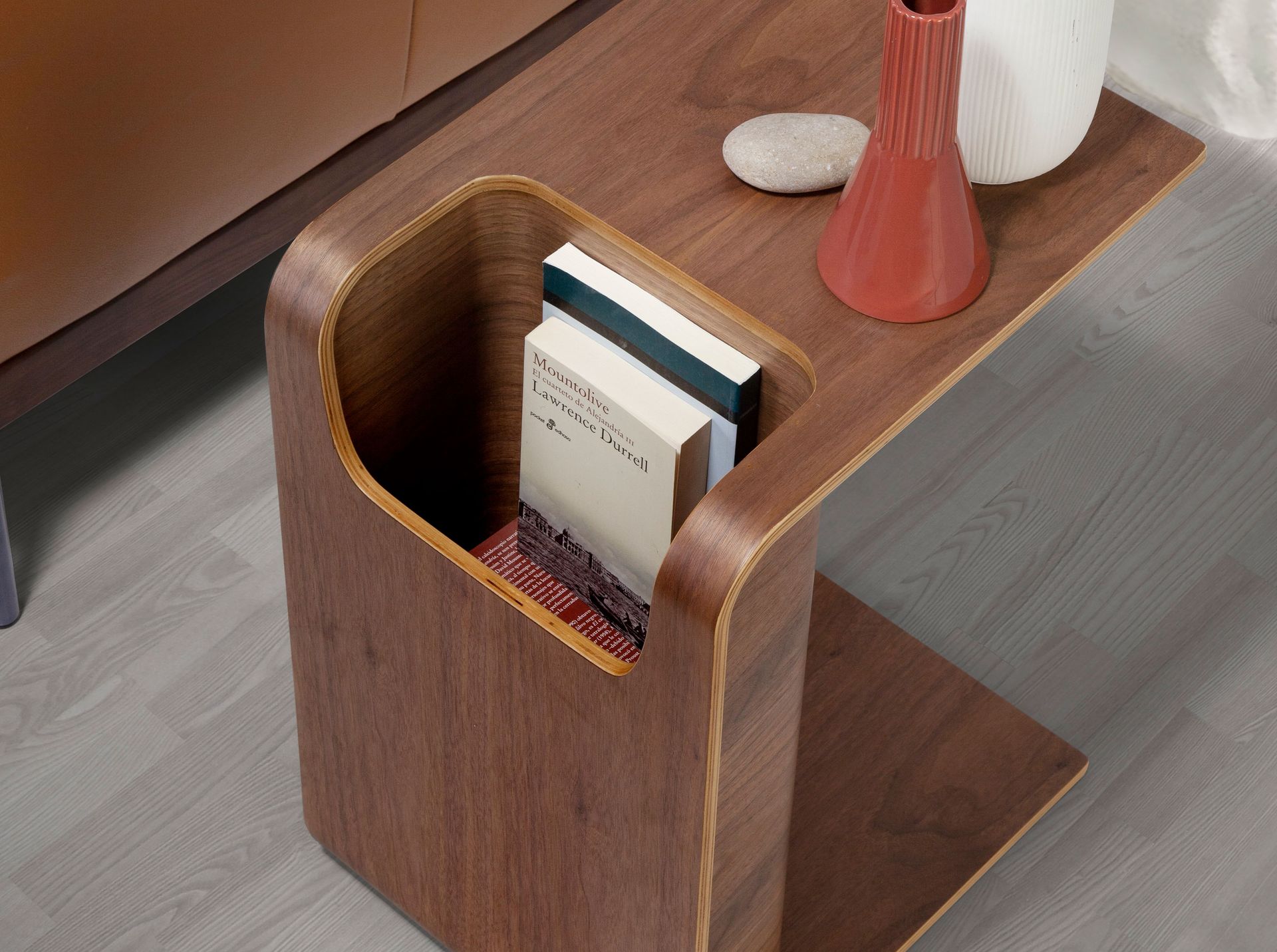 Rectangular corner table walnut