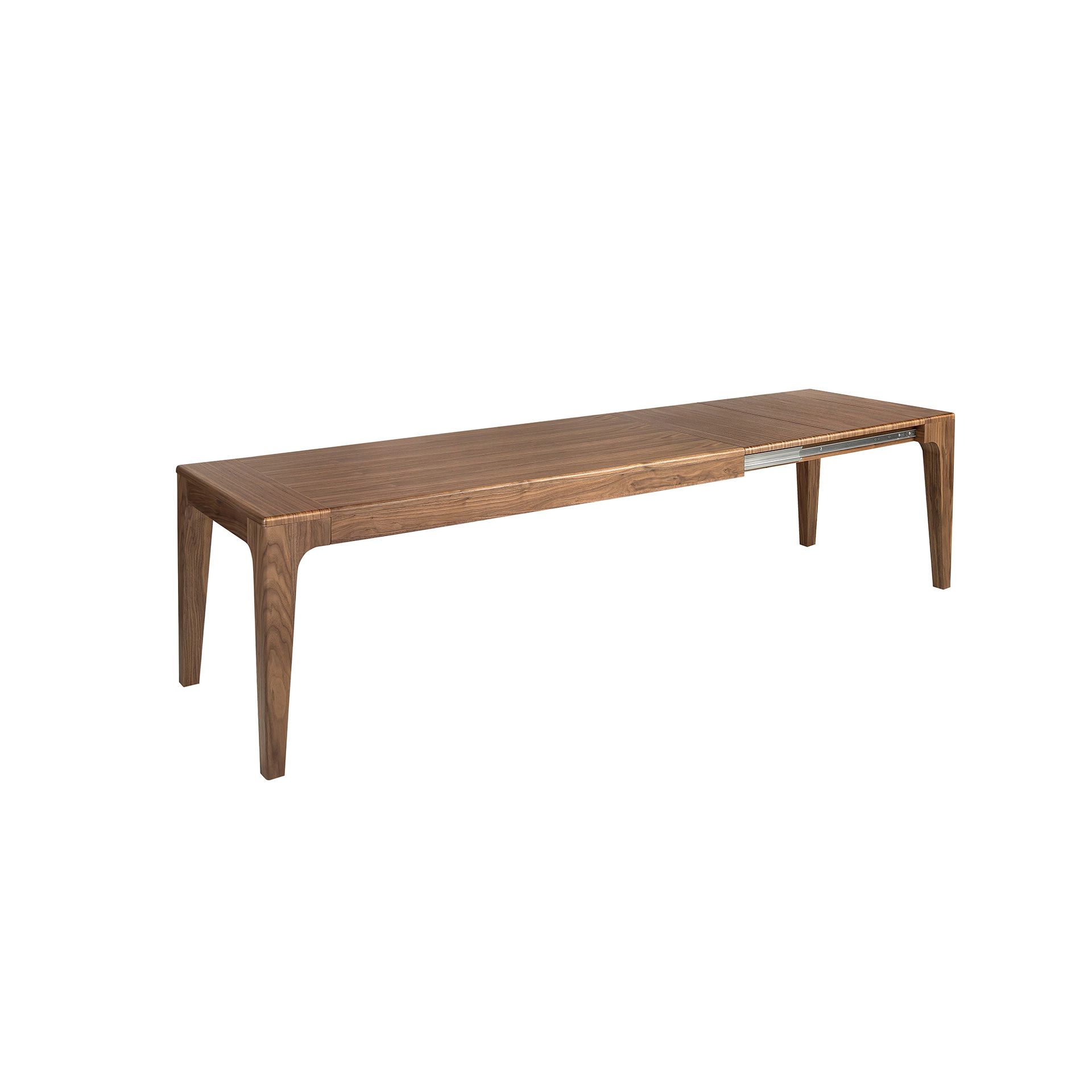 Rectangular extendable dining table in walnut