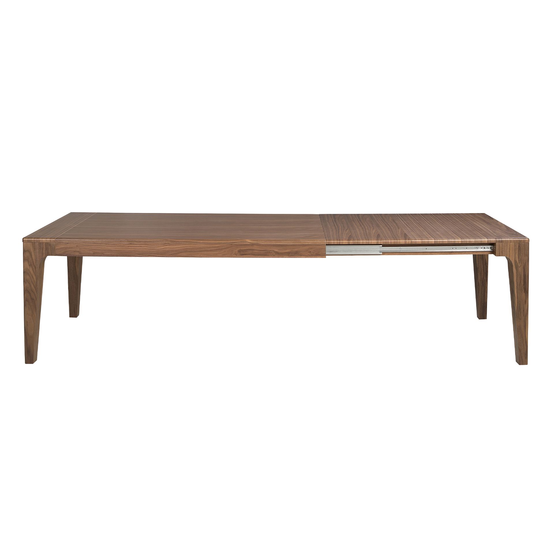 Rectangular extendable dining table in walnut