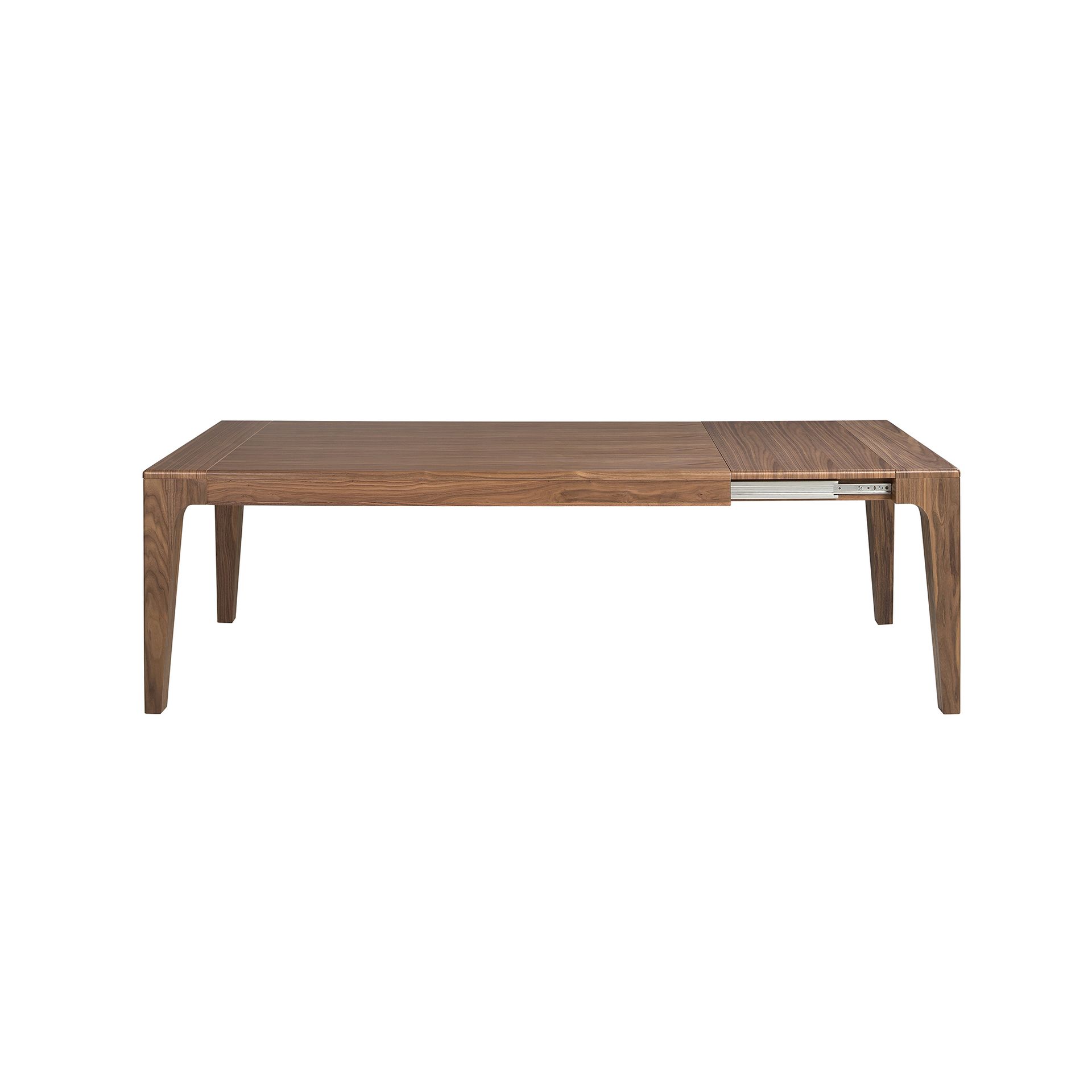 Rectangular extendable dining table in walnut