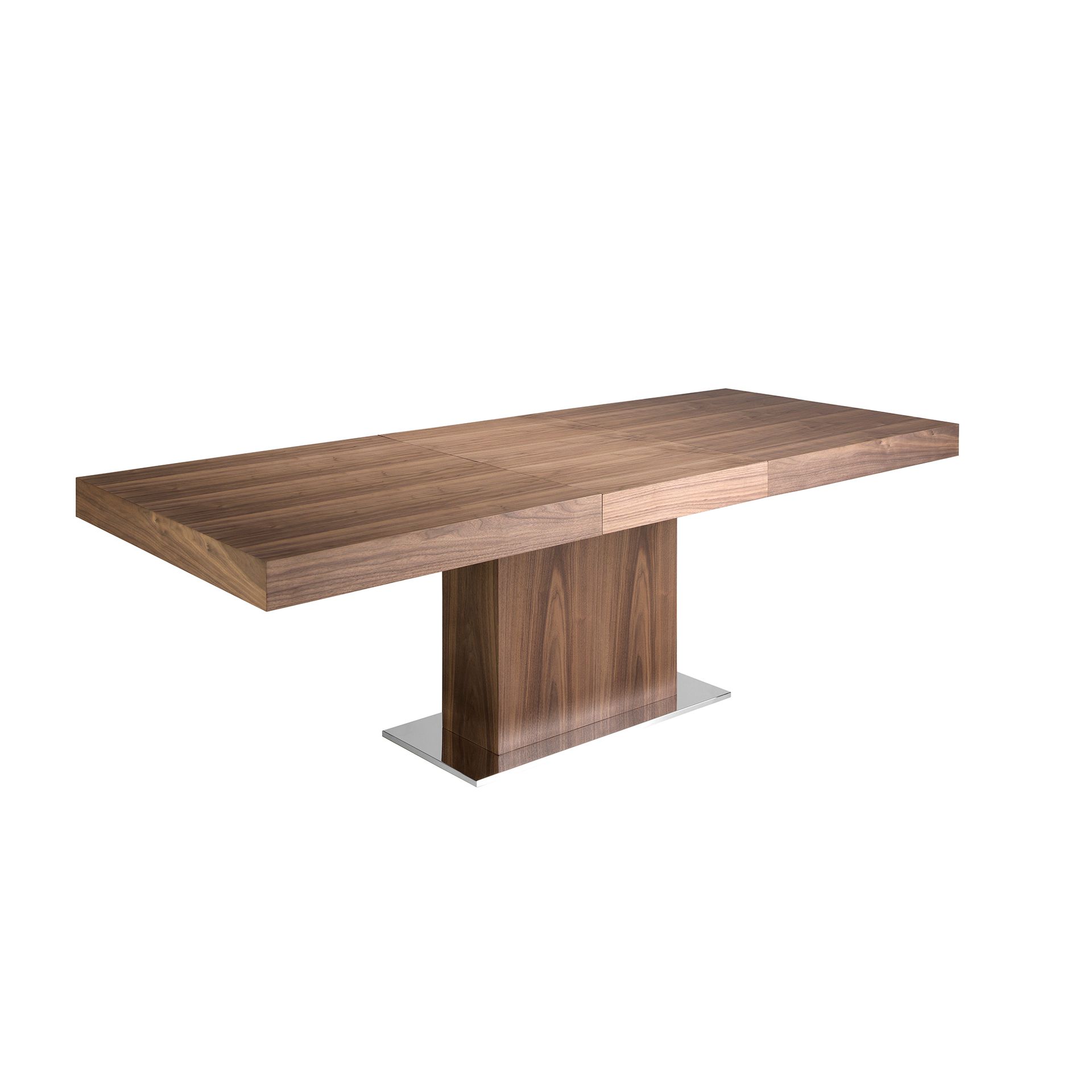 Rectangular walnut extending dining table