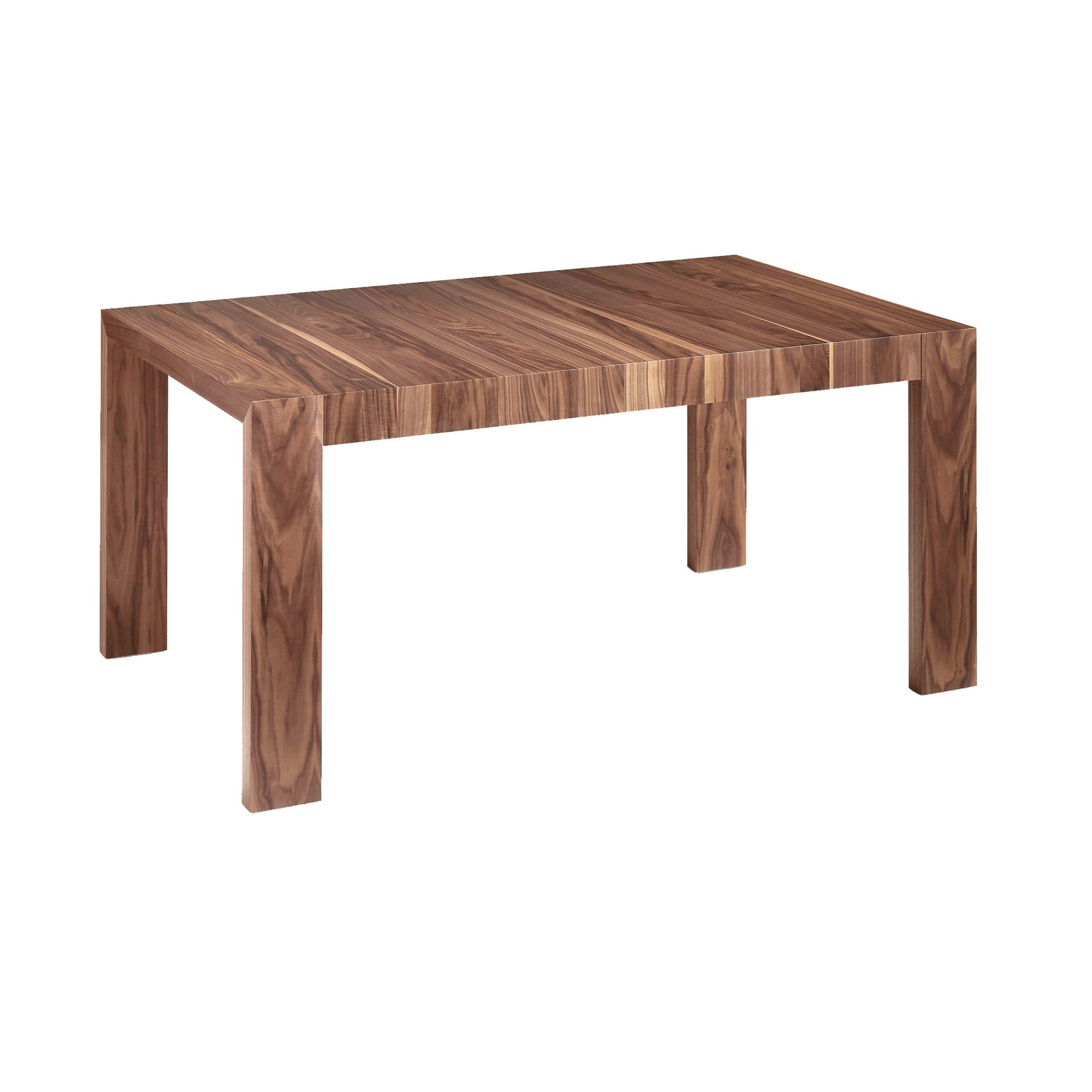 Rectangular walnut extending dining table