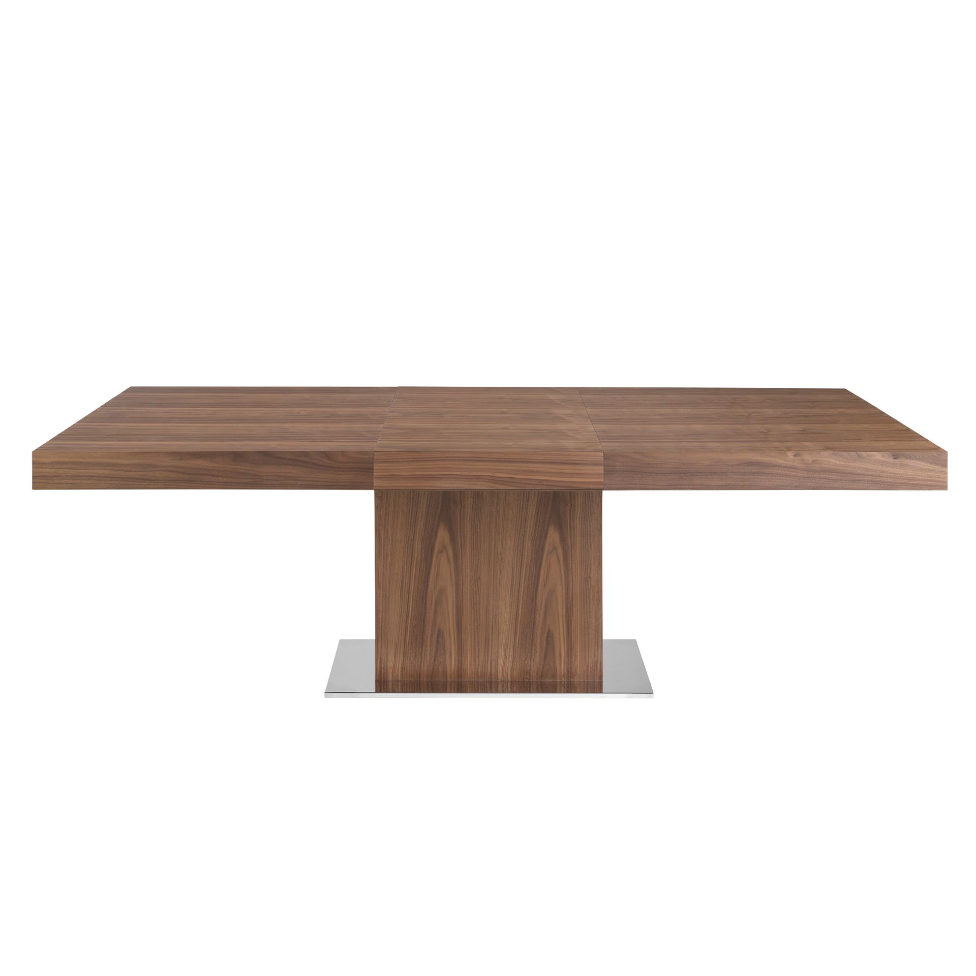 Rectangular walnut extending dining table