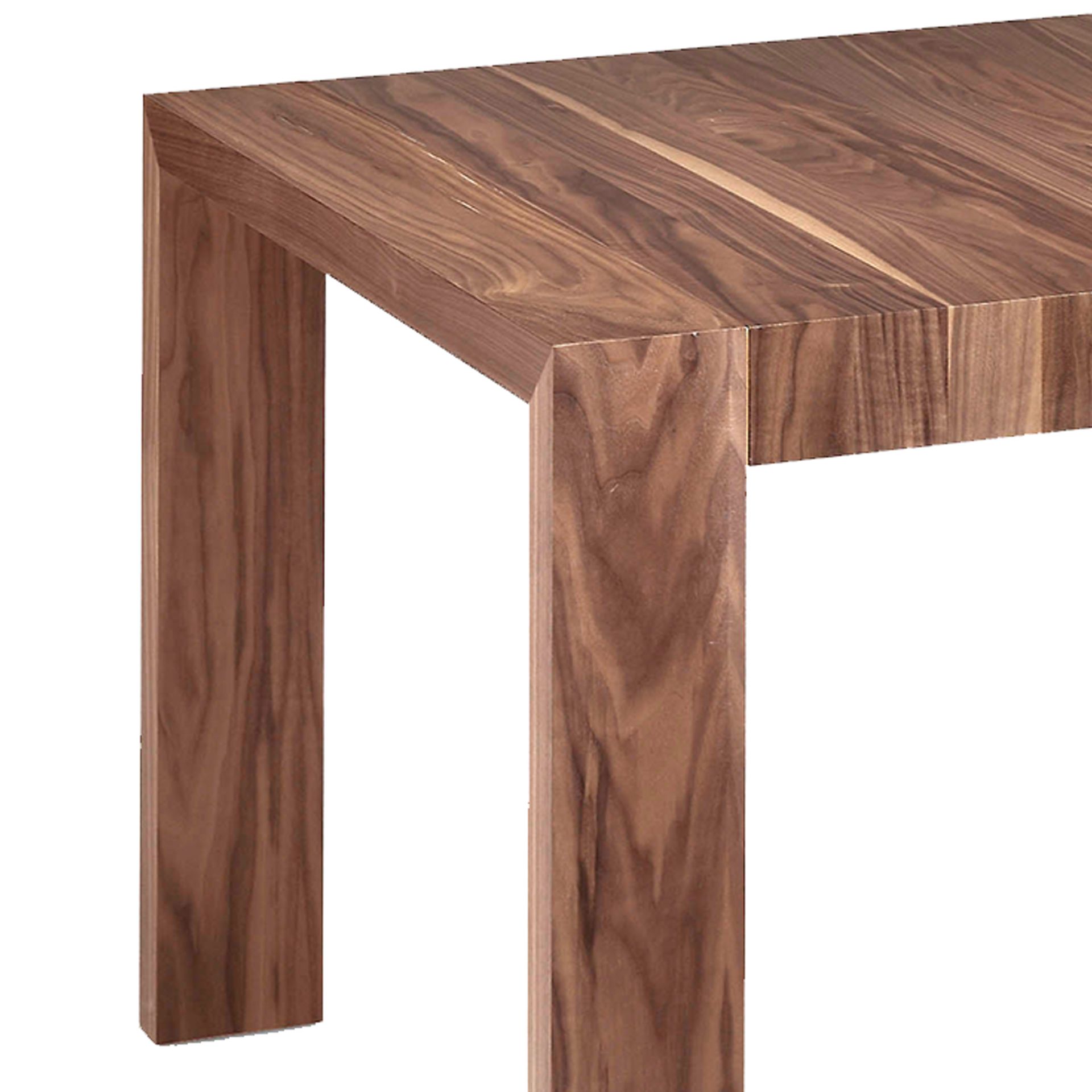 Rectangular walnut extending dining table