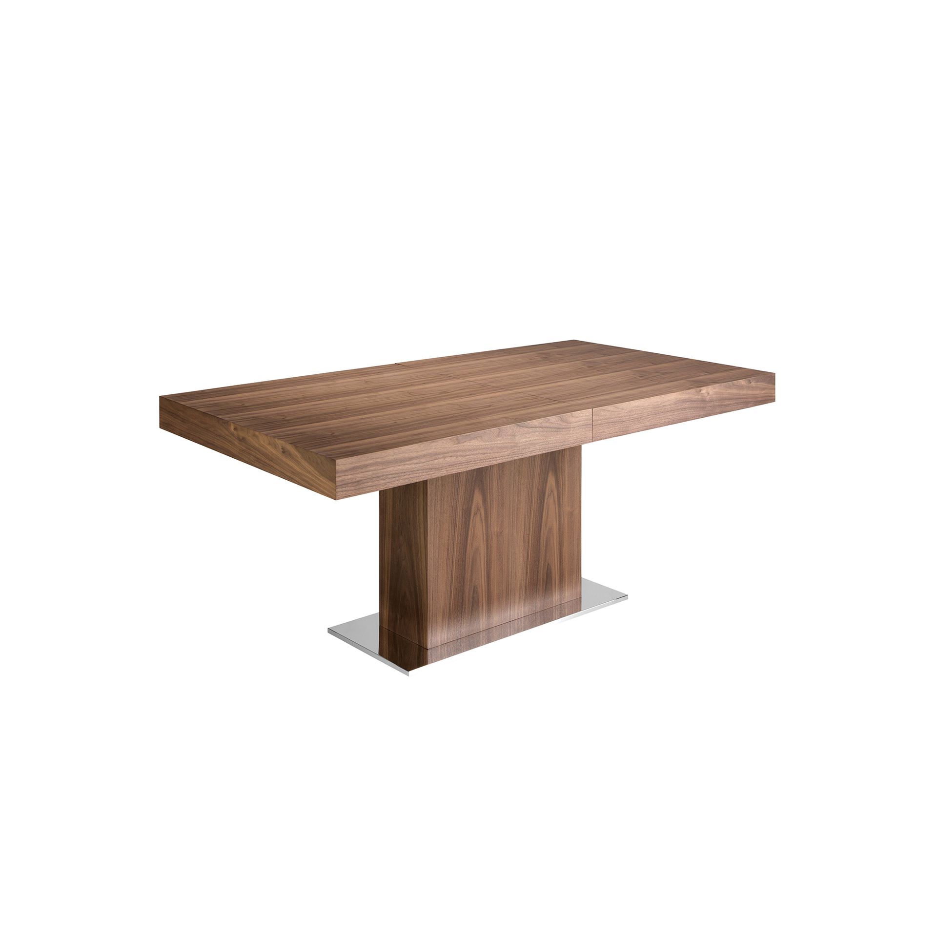 Rectangular walnut extending dining table