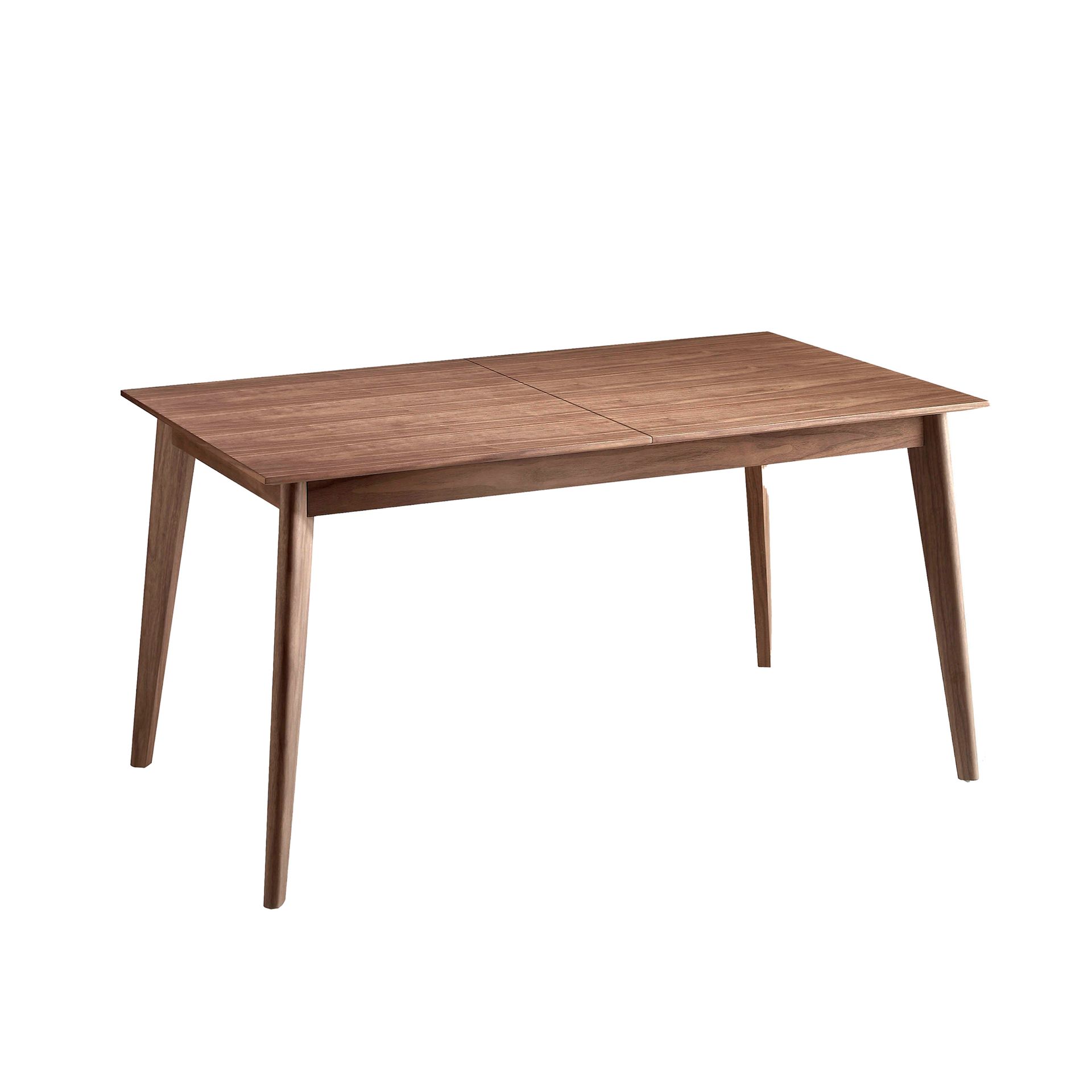 Rectangular walnut extending dining table
