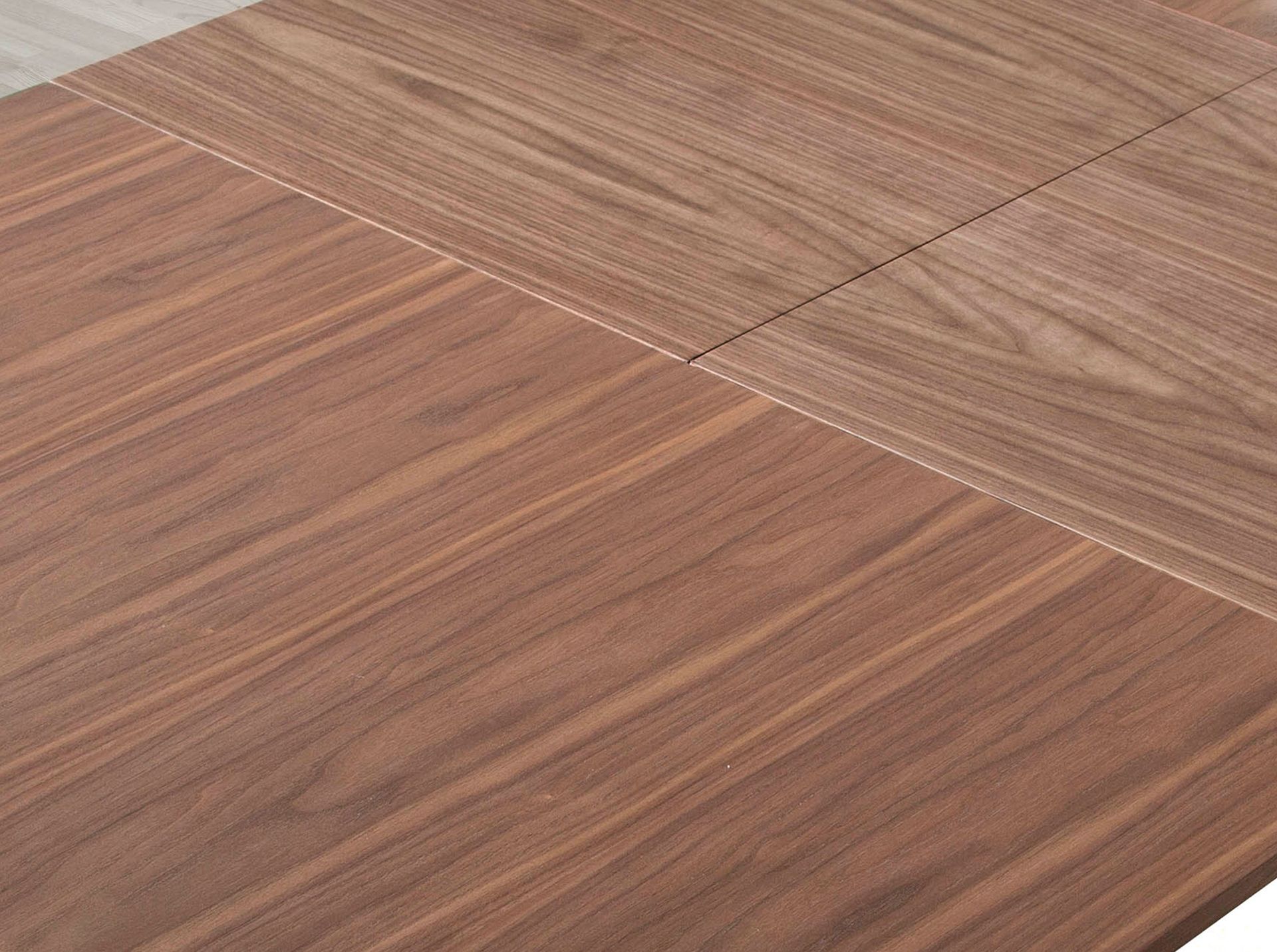 Rectangular walnut extending dining table