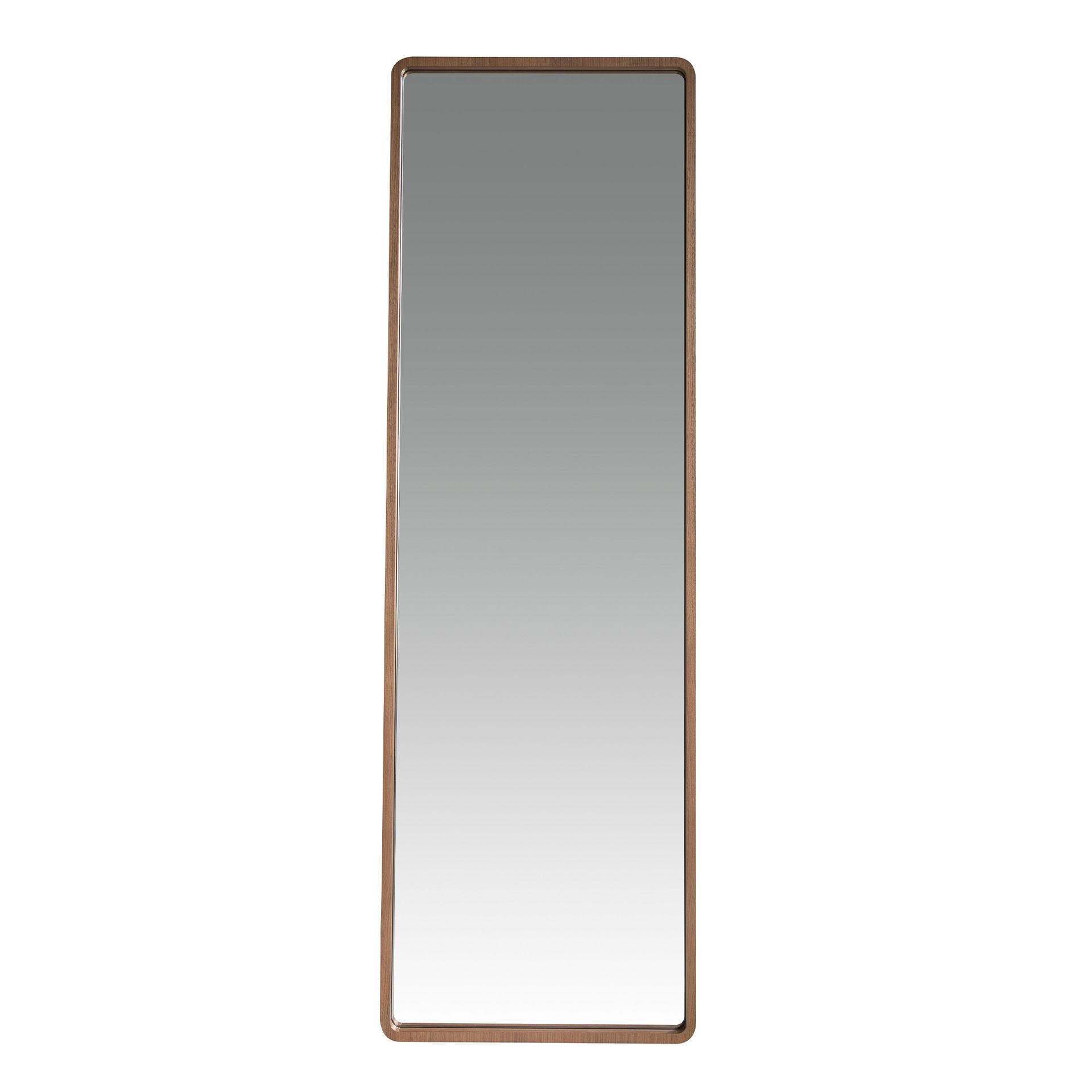 Rectangular walnut wall mirror