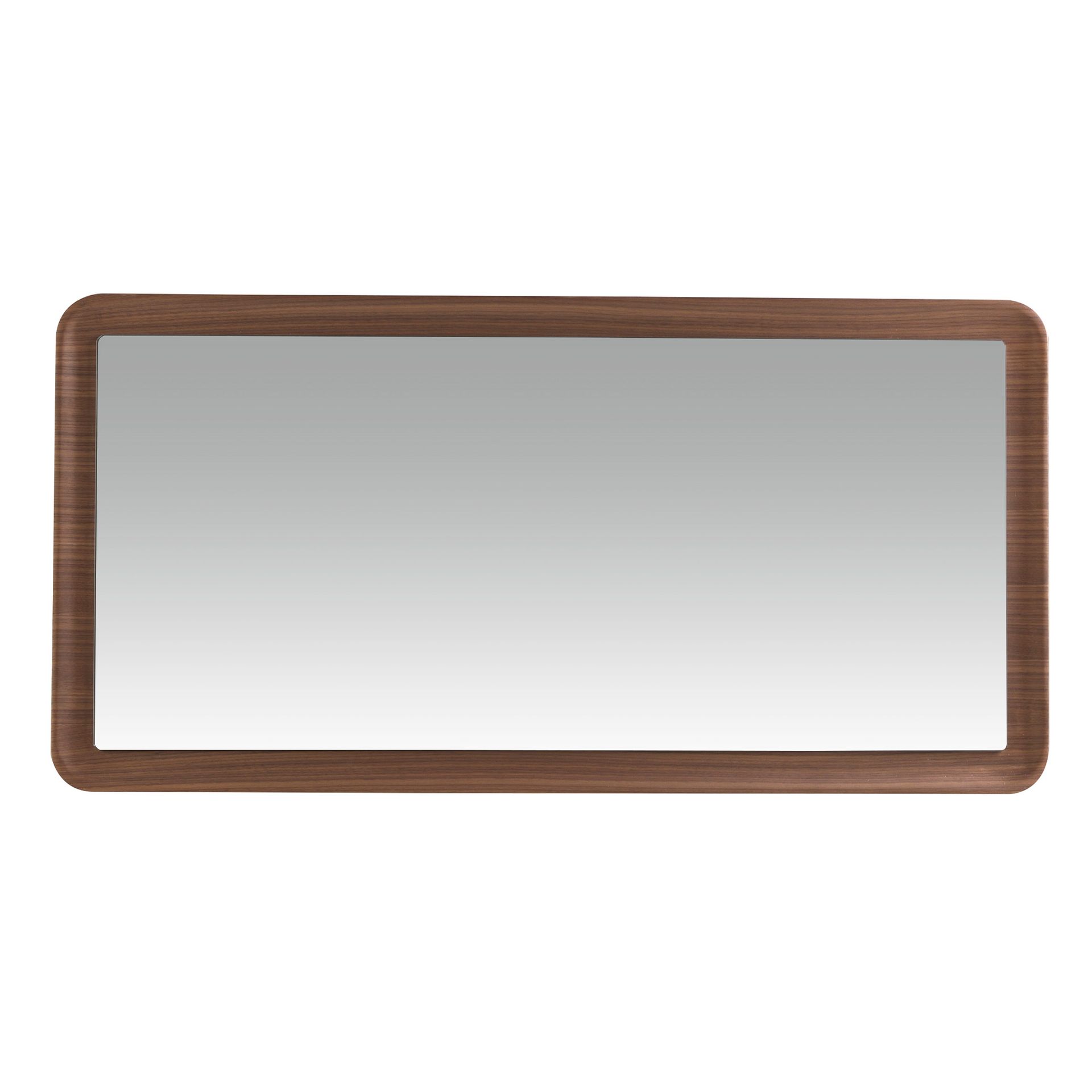 Rectangular walnut wall mirror