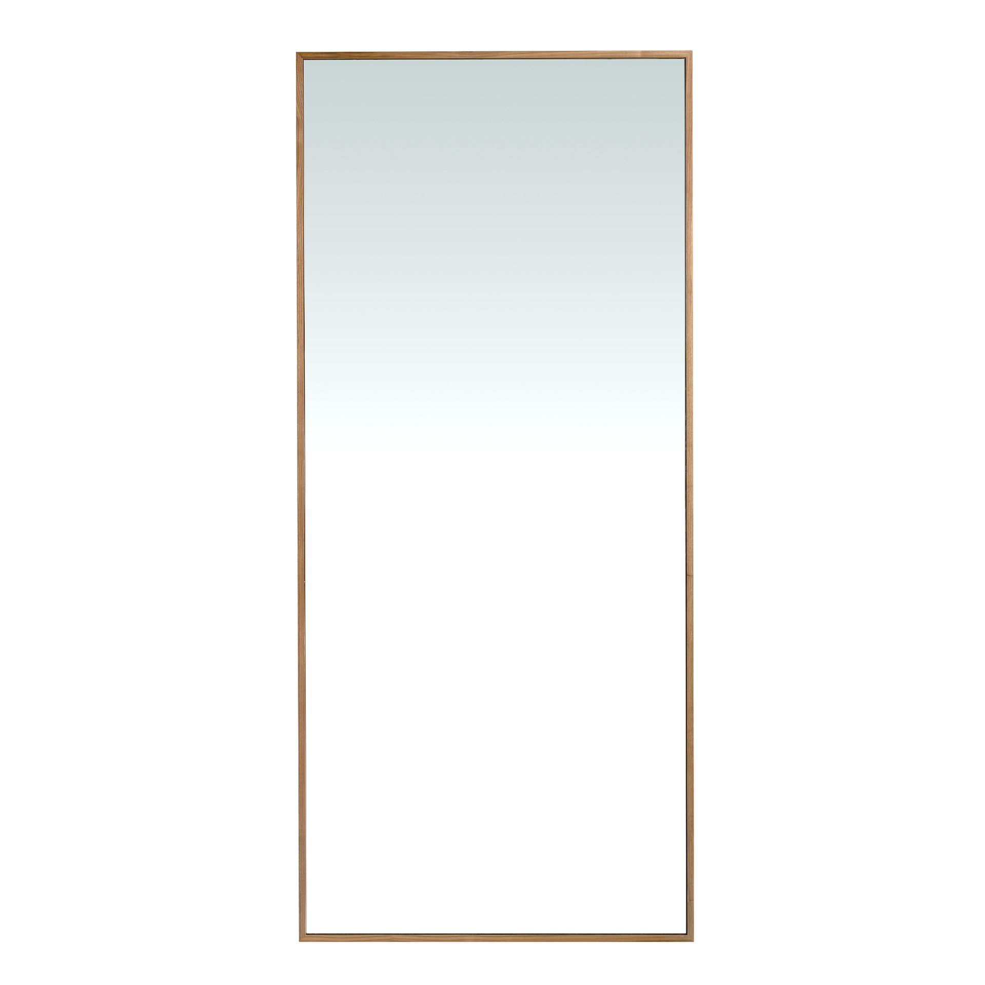 Rectangular walnut wall mirror