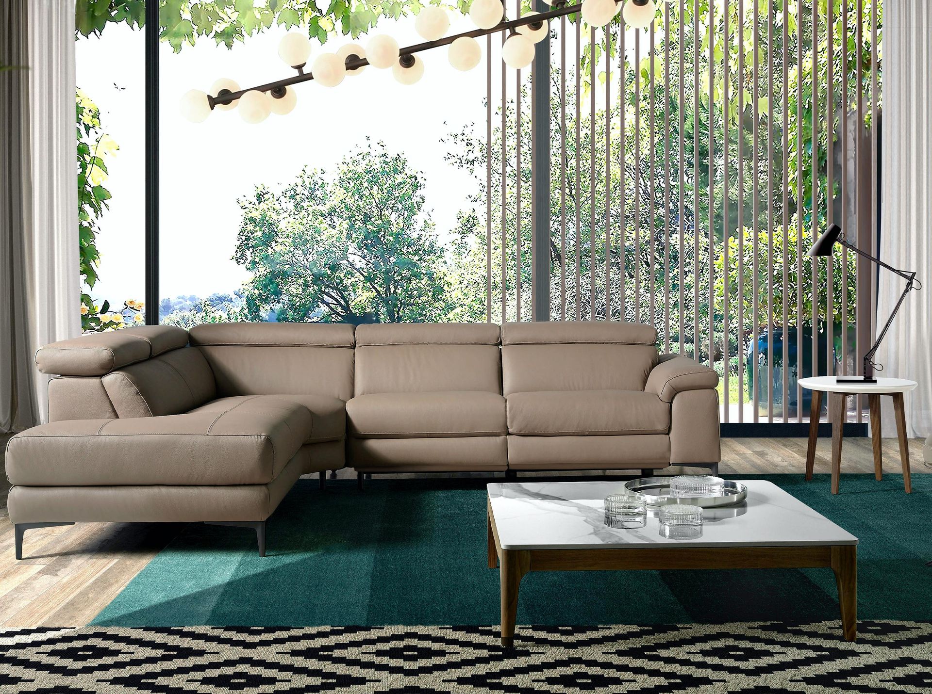 Relax chaise longue sofa left mink leather