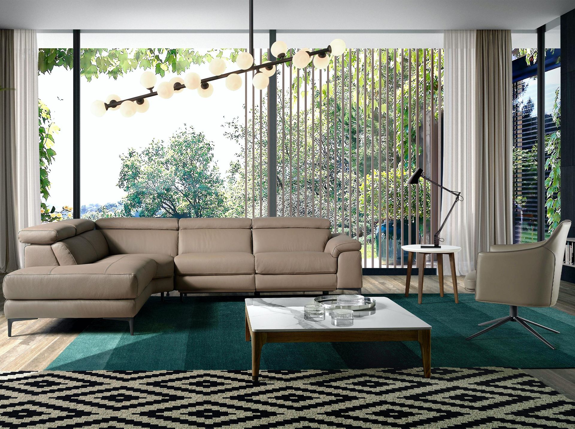 Relax chaise longue sofa left mink leather