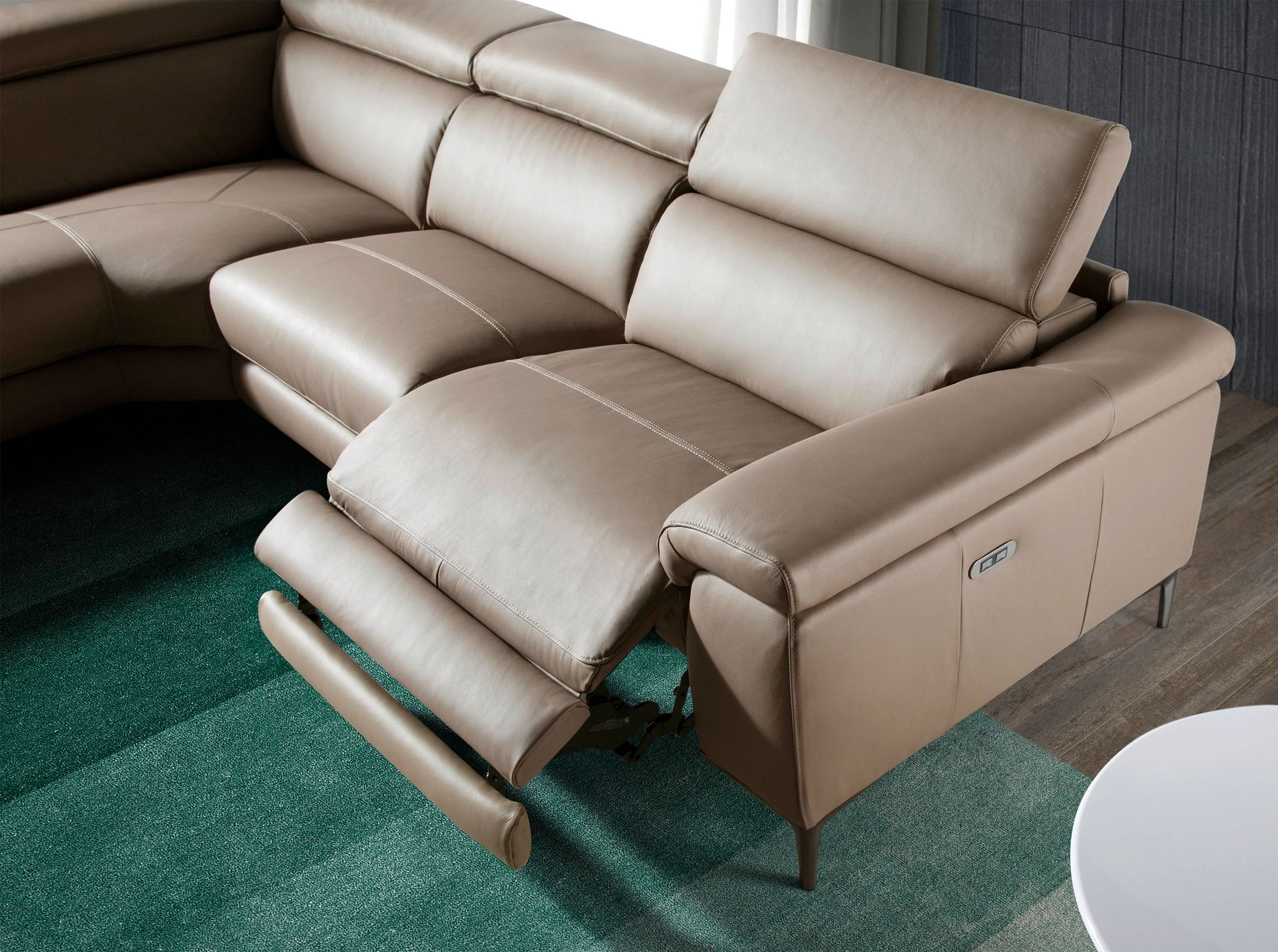 Relax chaise longue sofa left mink leather