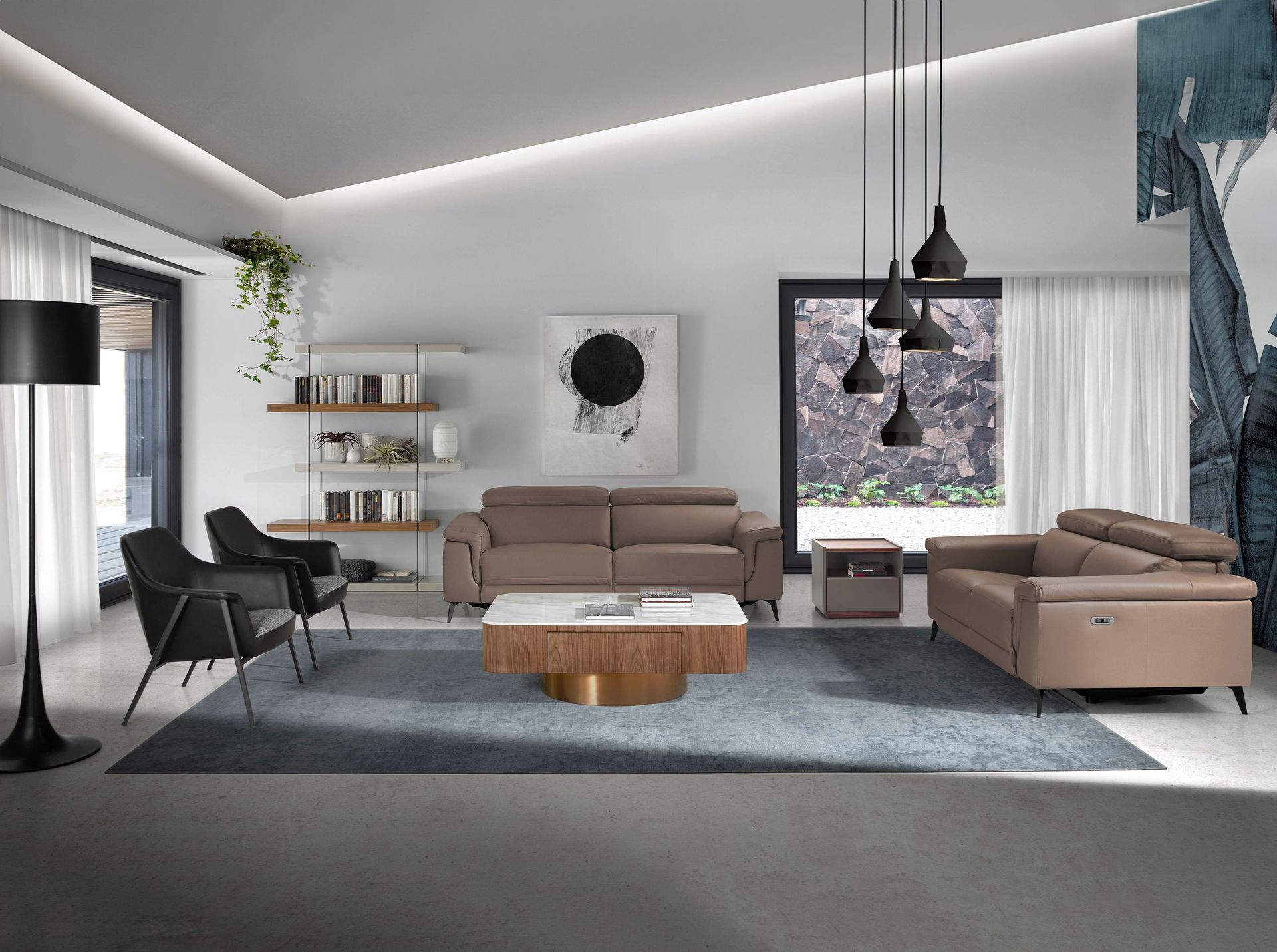 Relax sofa 2 seater mink leather