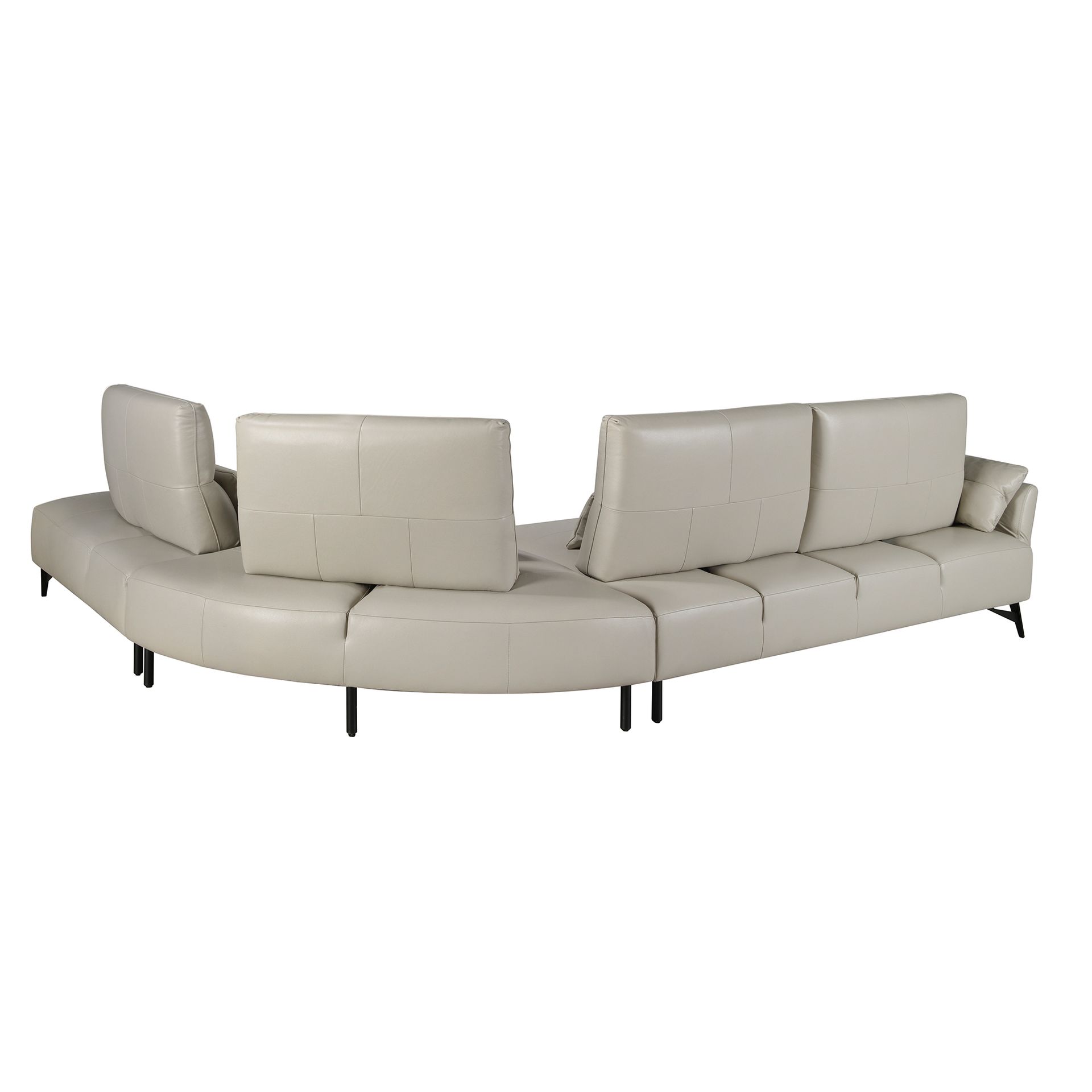 Right chaise longue sofa sand leather