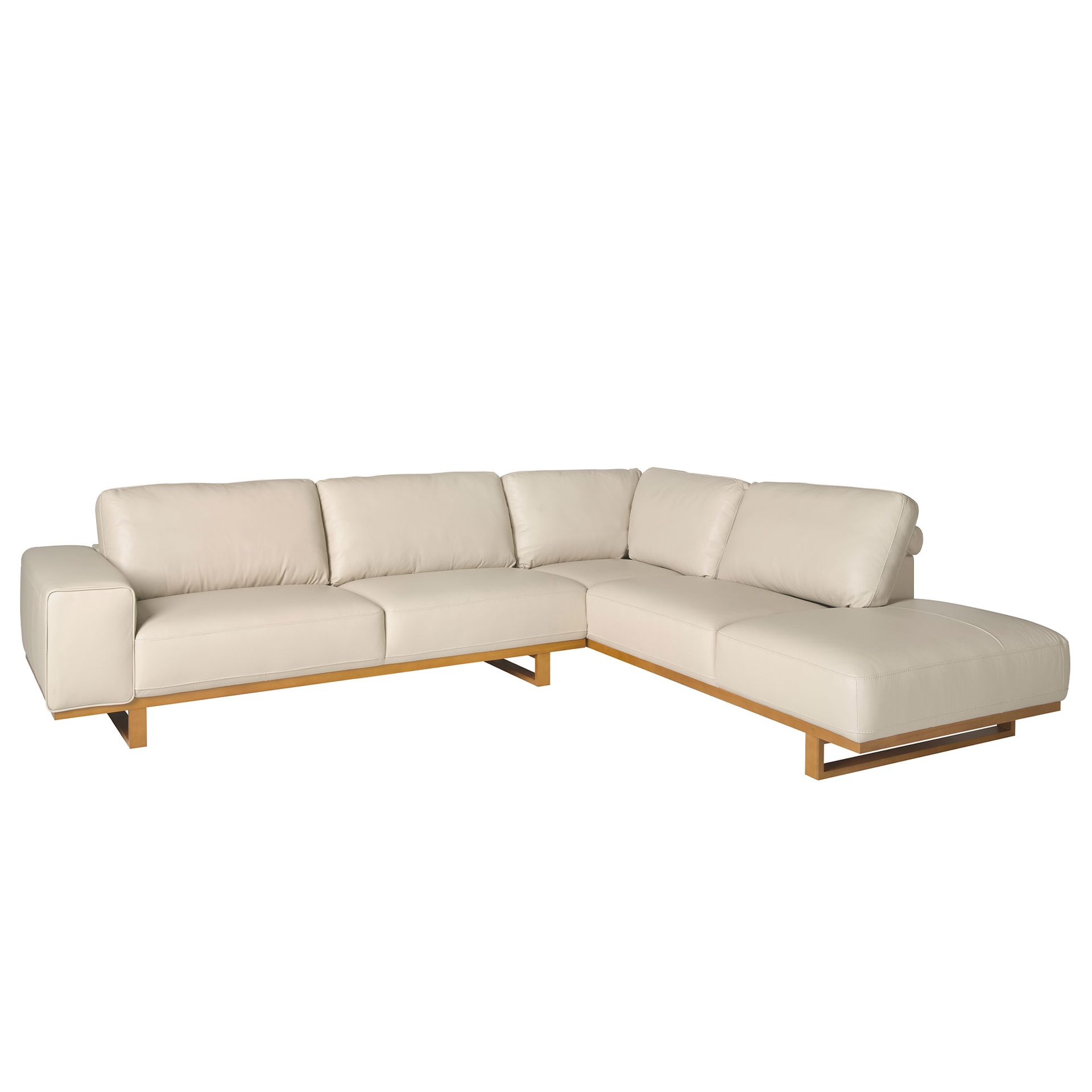 Right corner sofa in sand leather