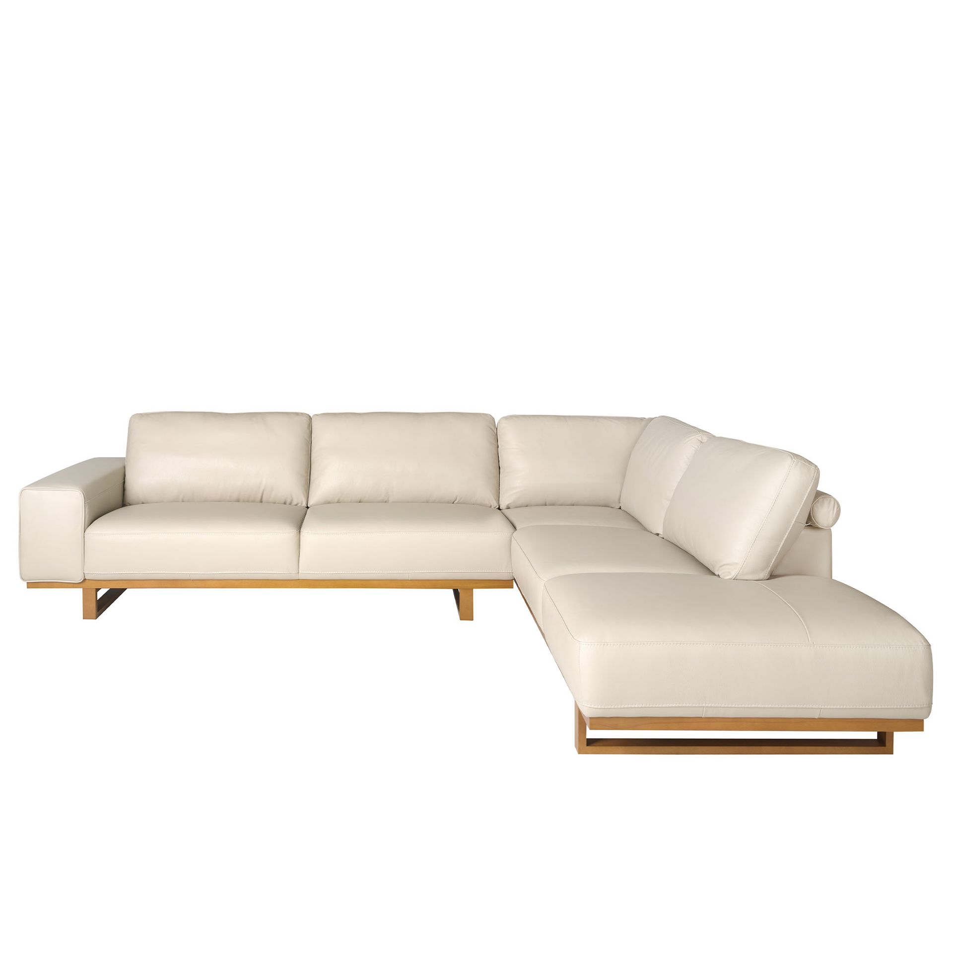 Right corner sofa in sand leather