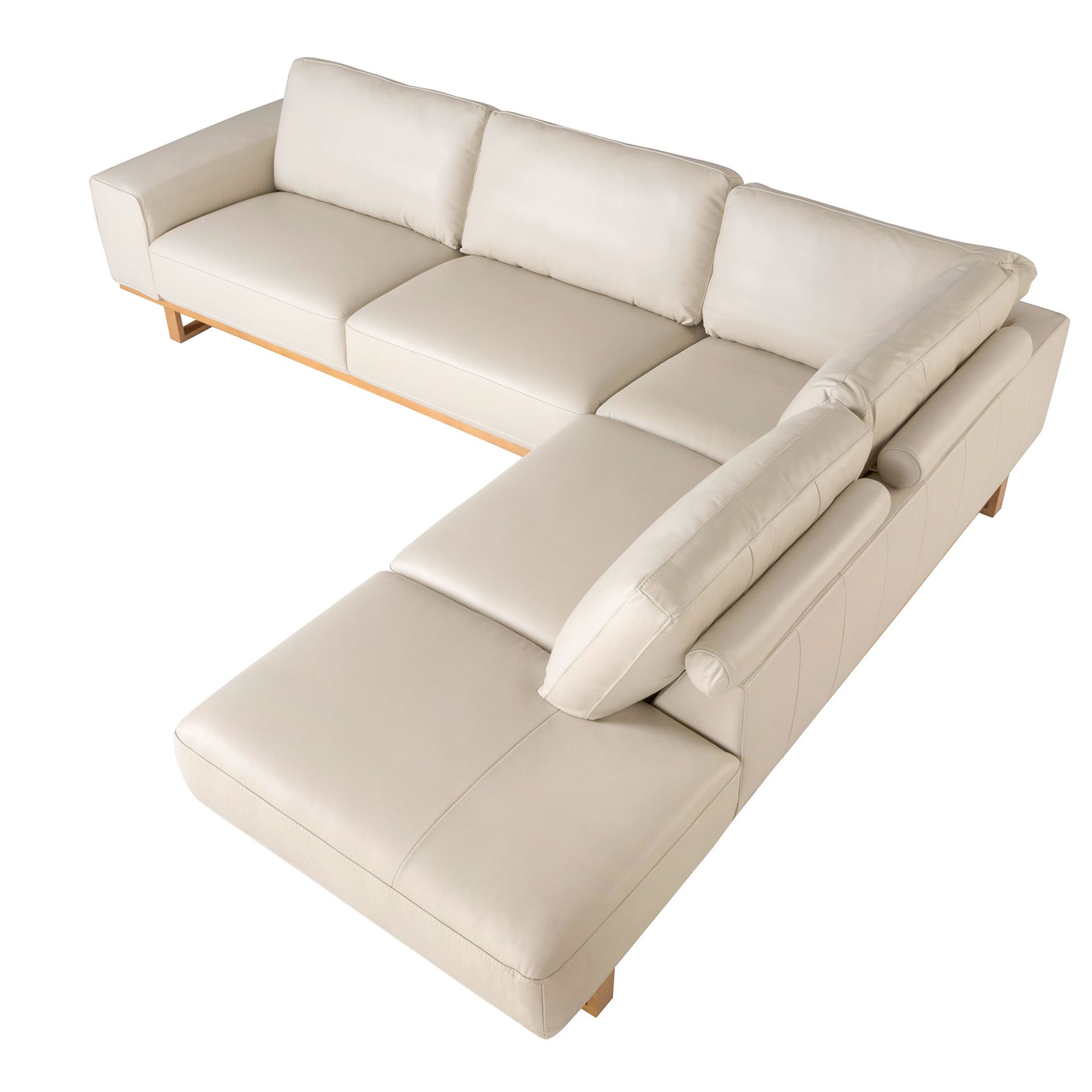 Right corner sofa in sand leather