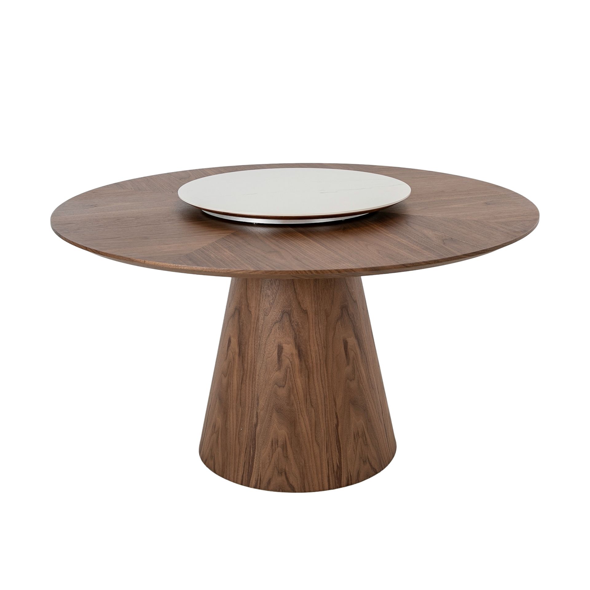 Rotating Round walnut dining table