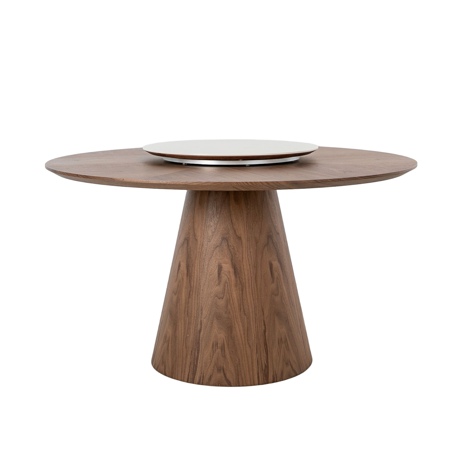 Rotating Round walnut dining table