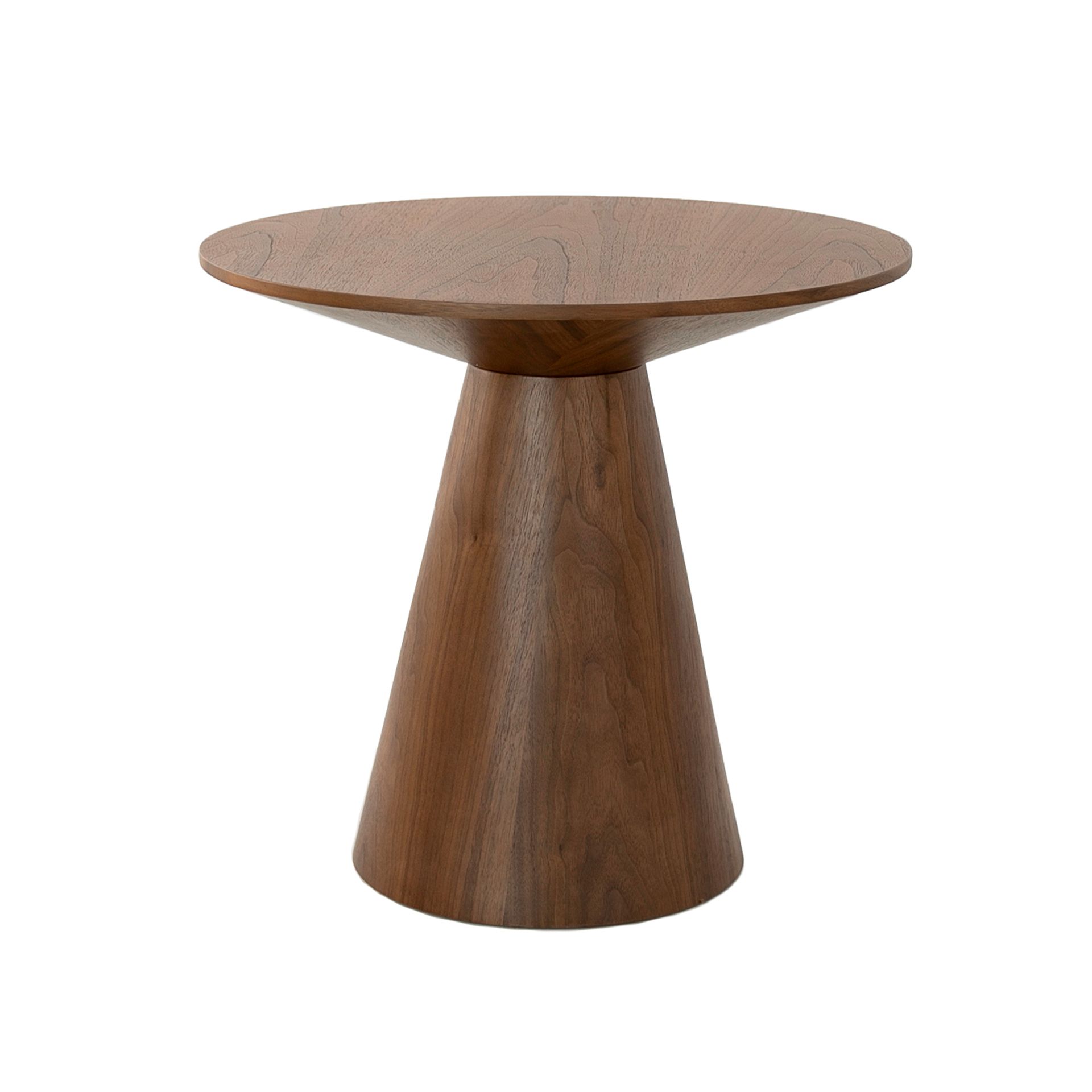 Round walnut corner table