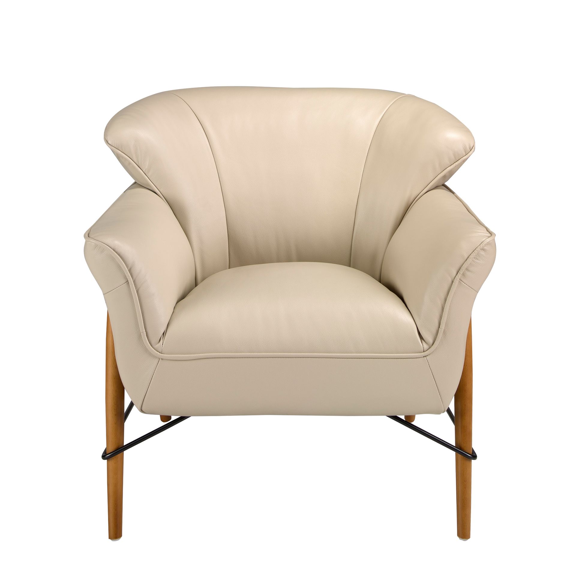 Sand leather armchair