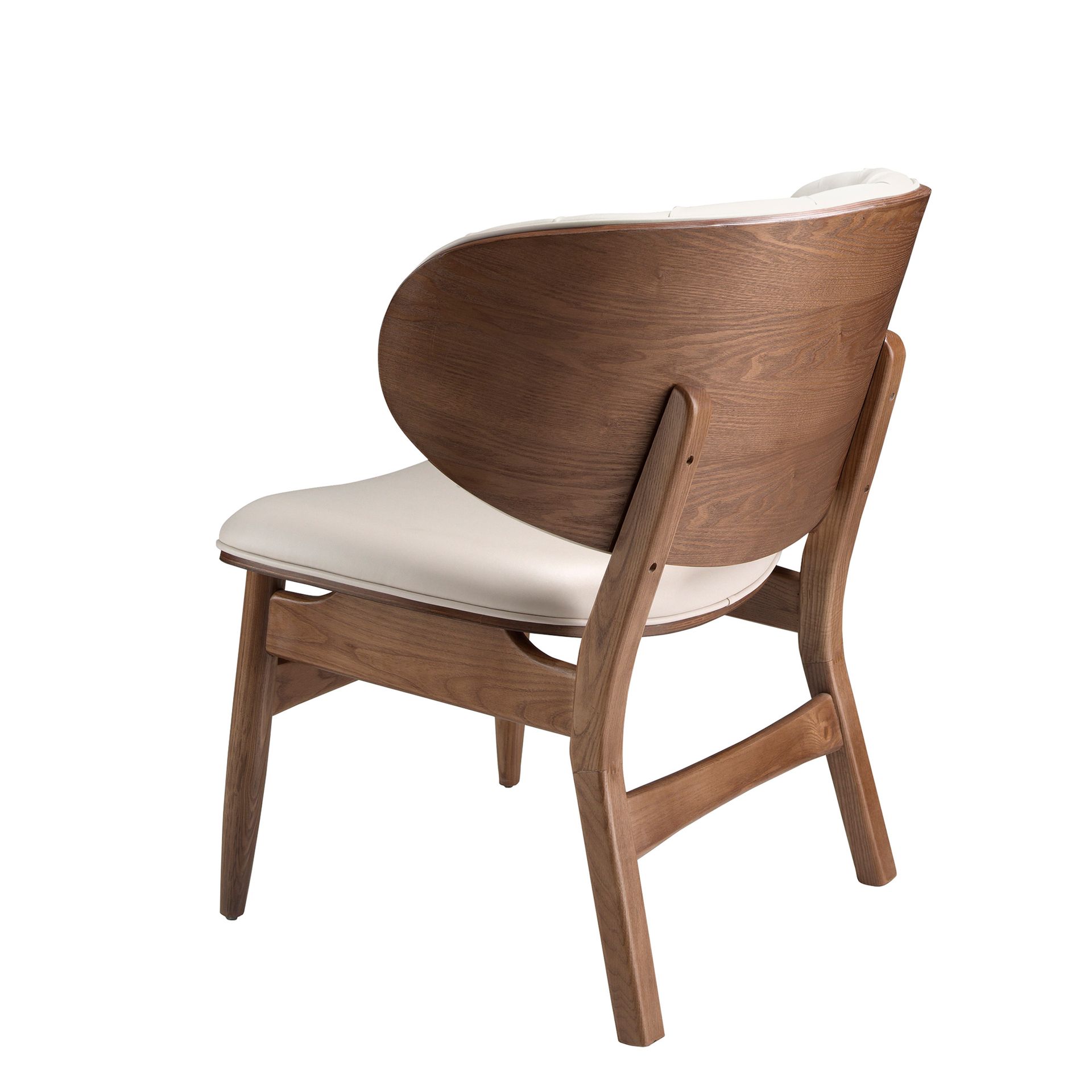 Sand and walnut leatherette armchair