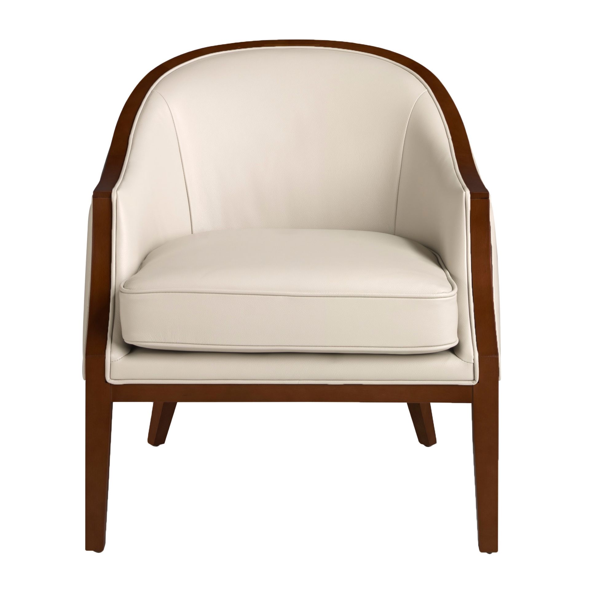 Sand leather armchair