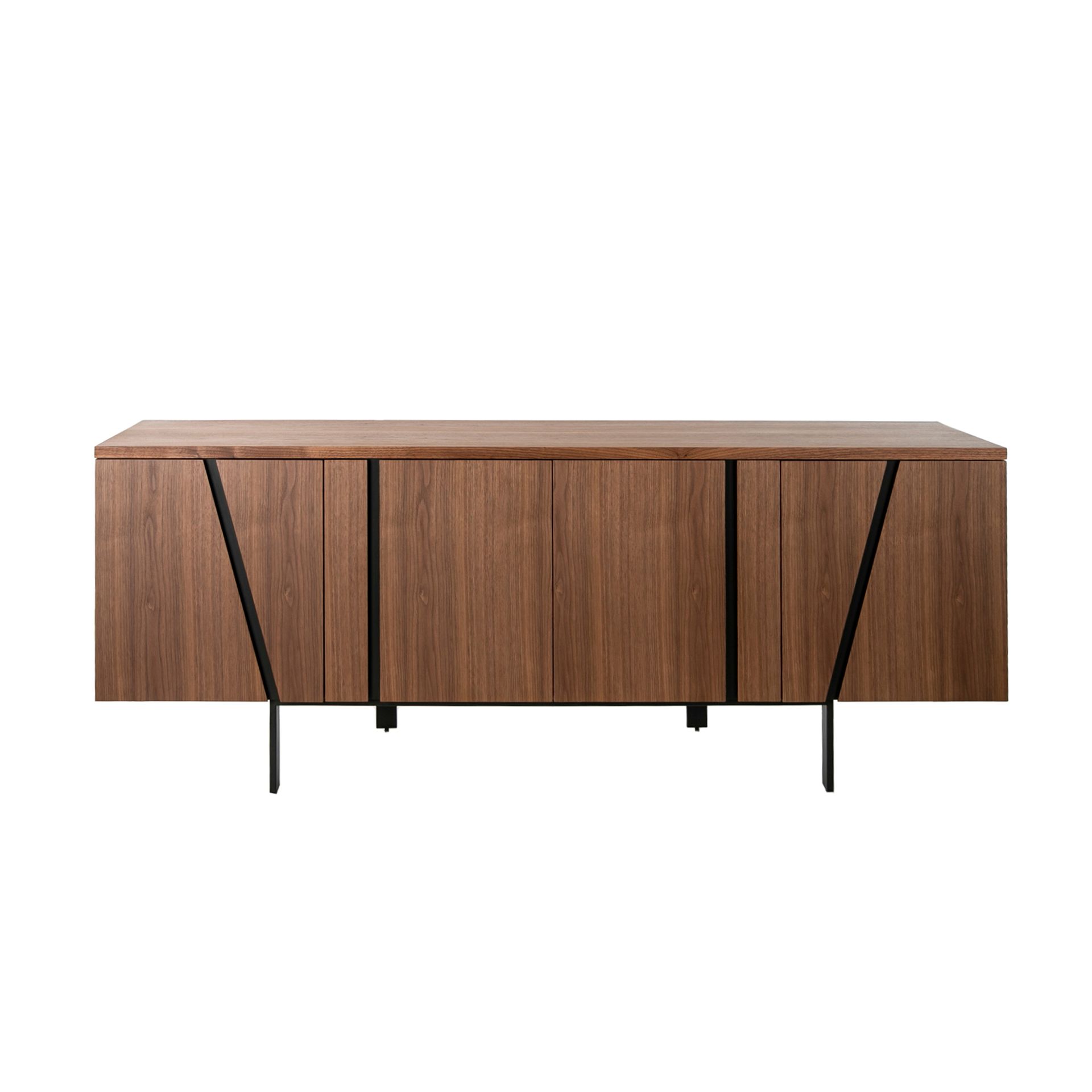 Sideboard walnut and black steel