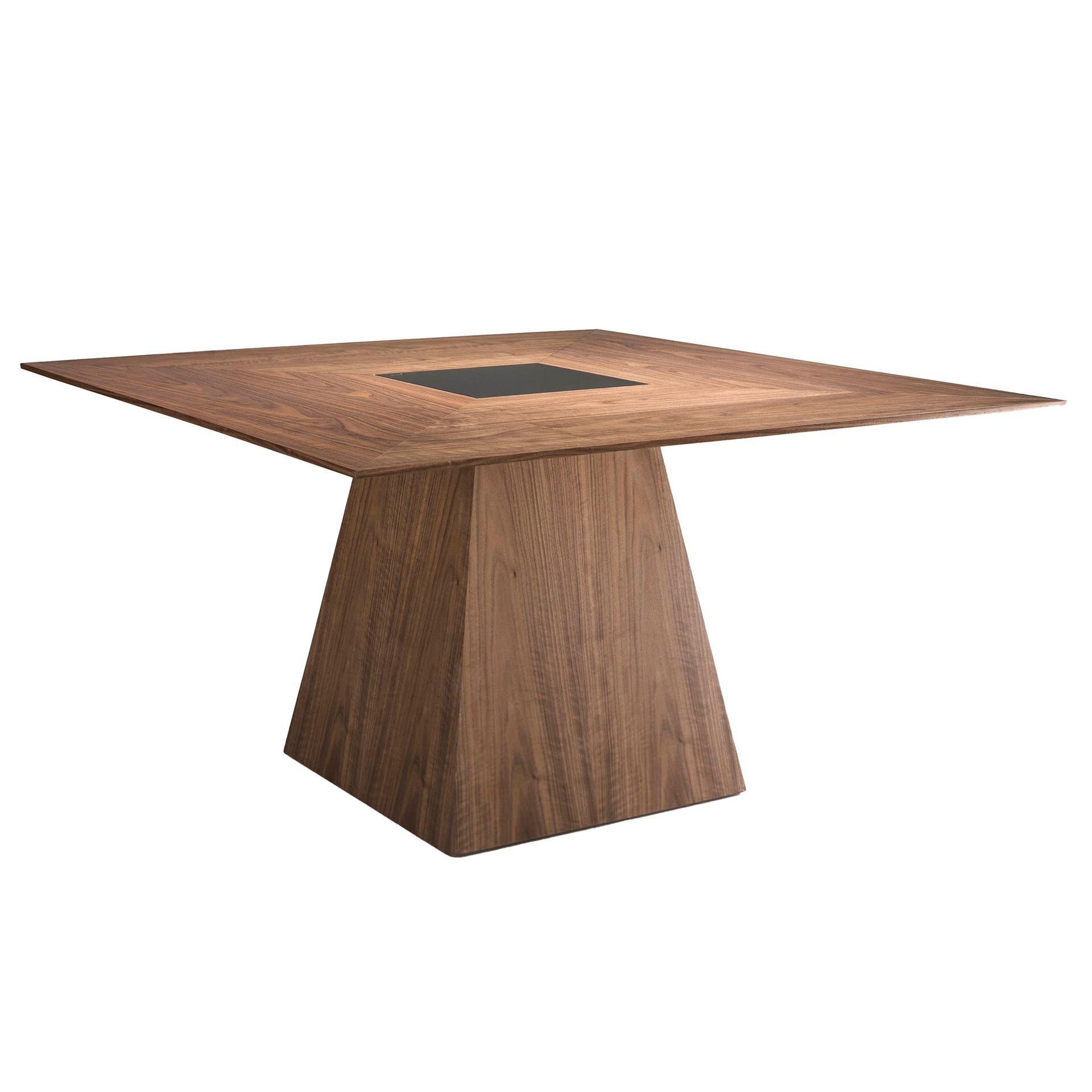 Square walnut dining table