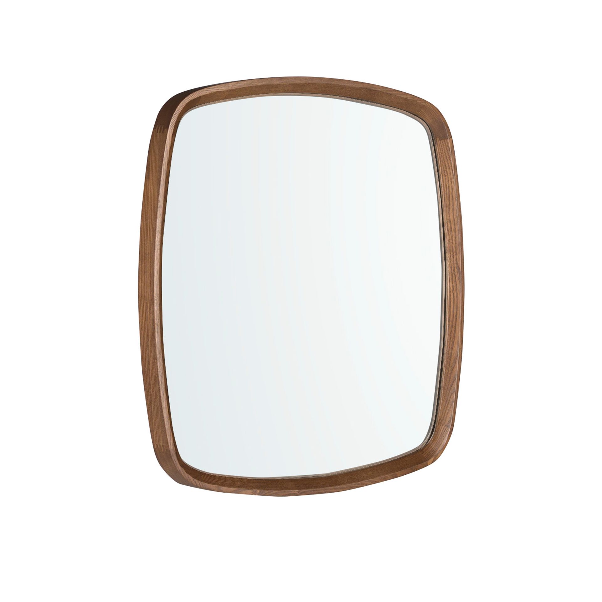 Square walnut wall mirror