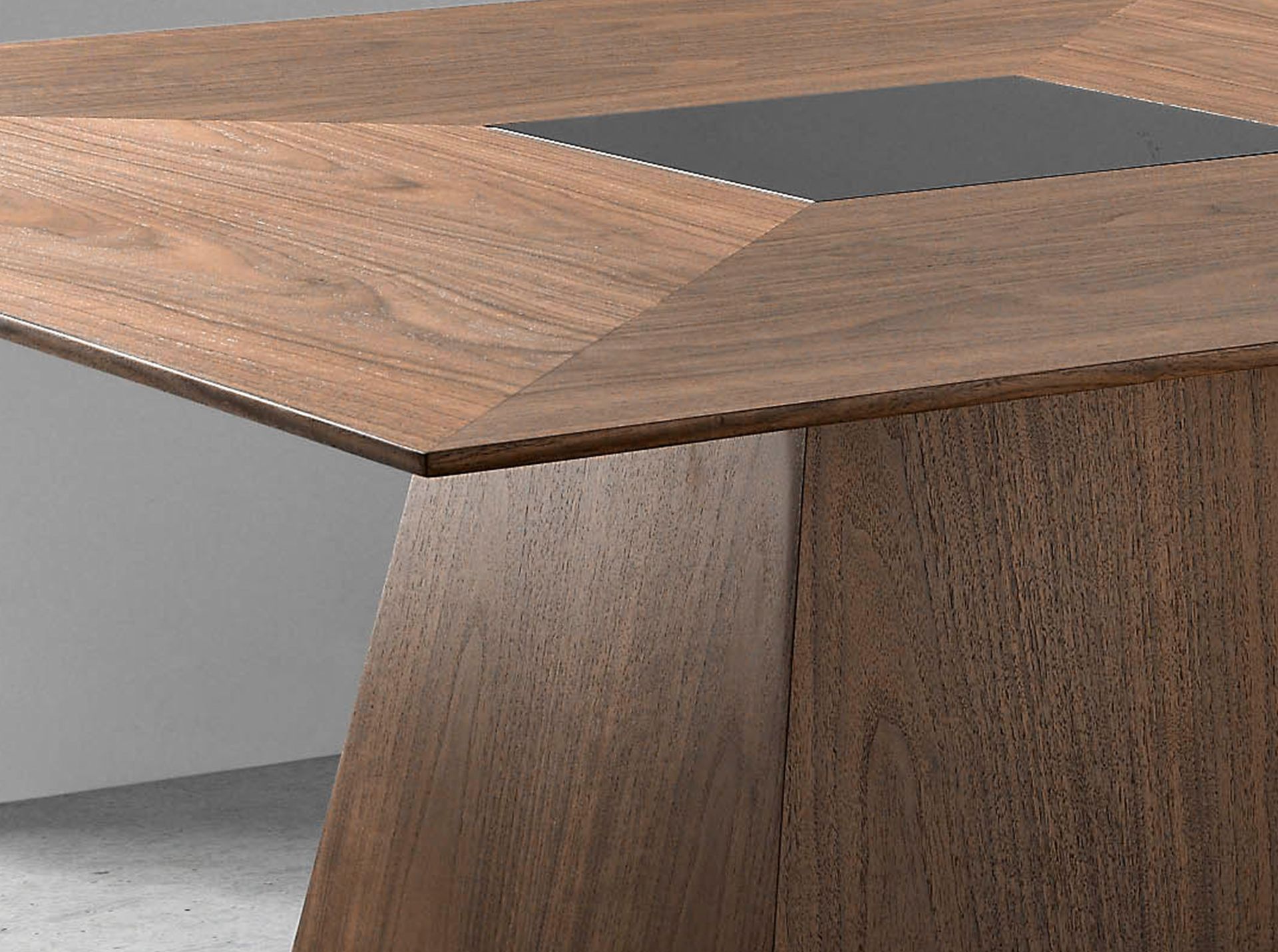 Square walnut dining table