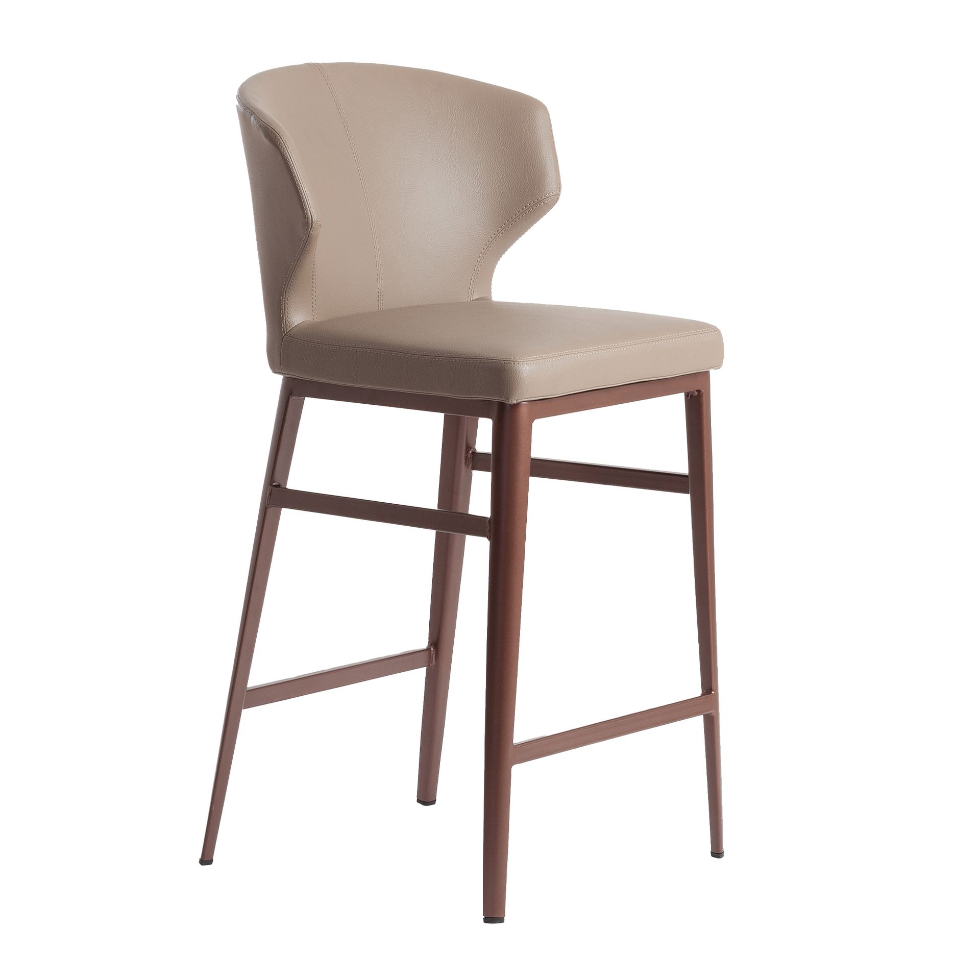 Stool in dark mink leatherette