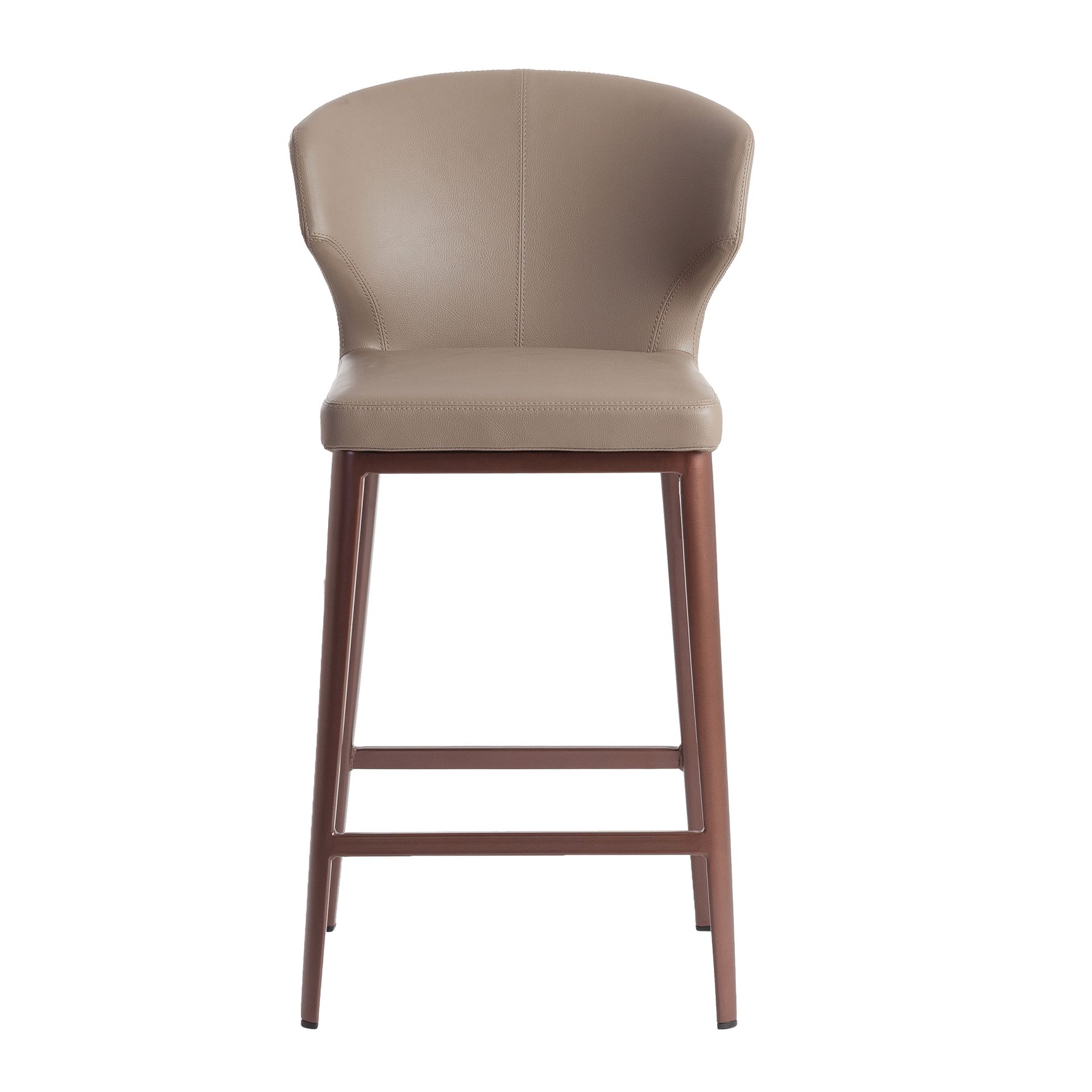 Stool in dark mink leatherette