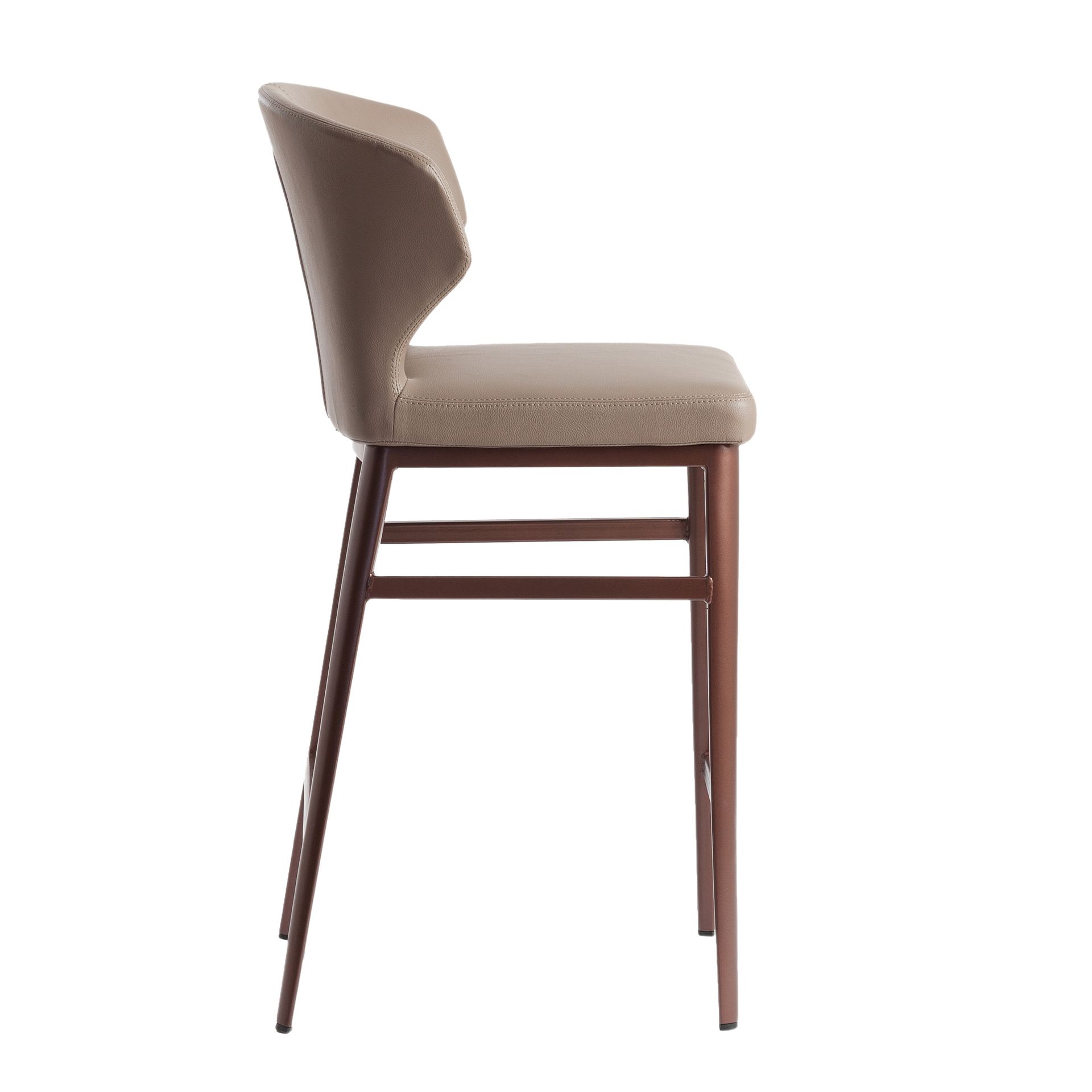 Stool in dark mink leatherette