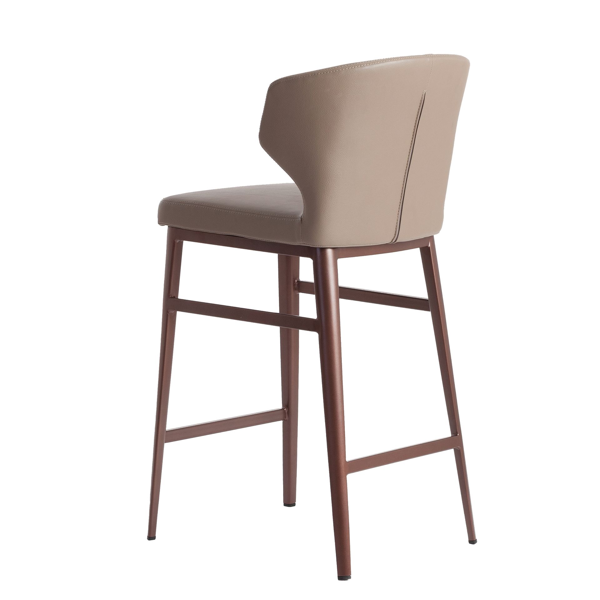 Stool in dark mink leatherette